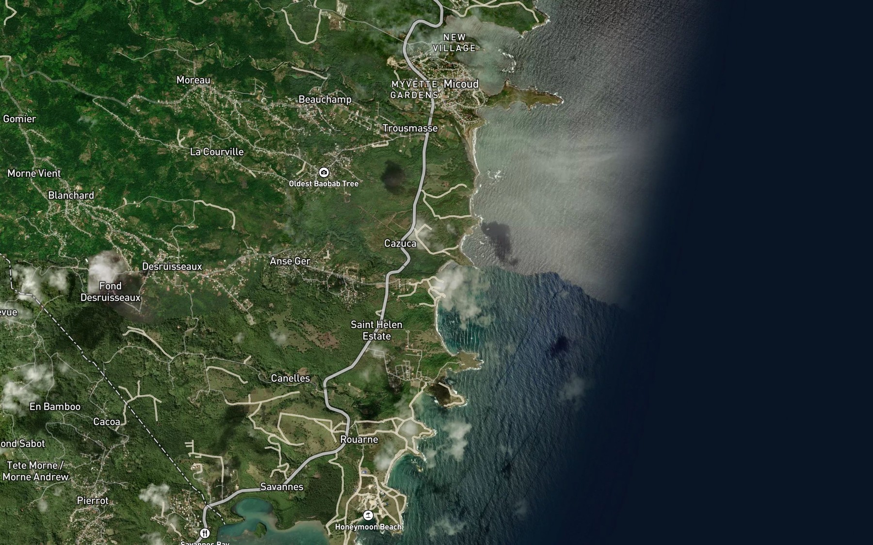 Satellite map of the Ger River