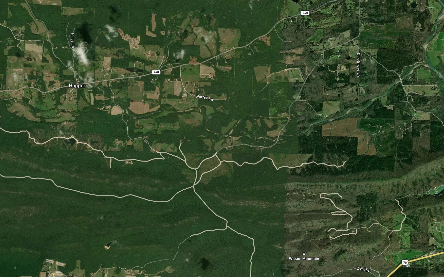 Satellite map of the Mill Creek