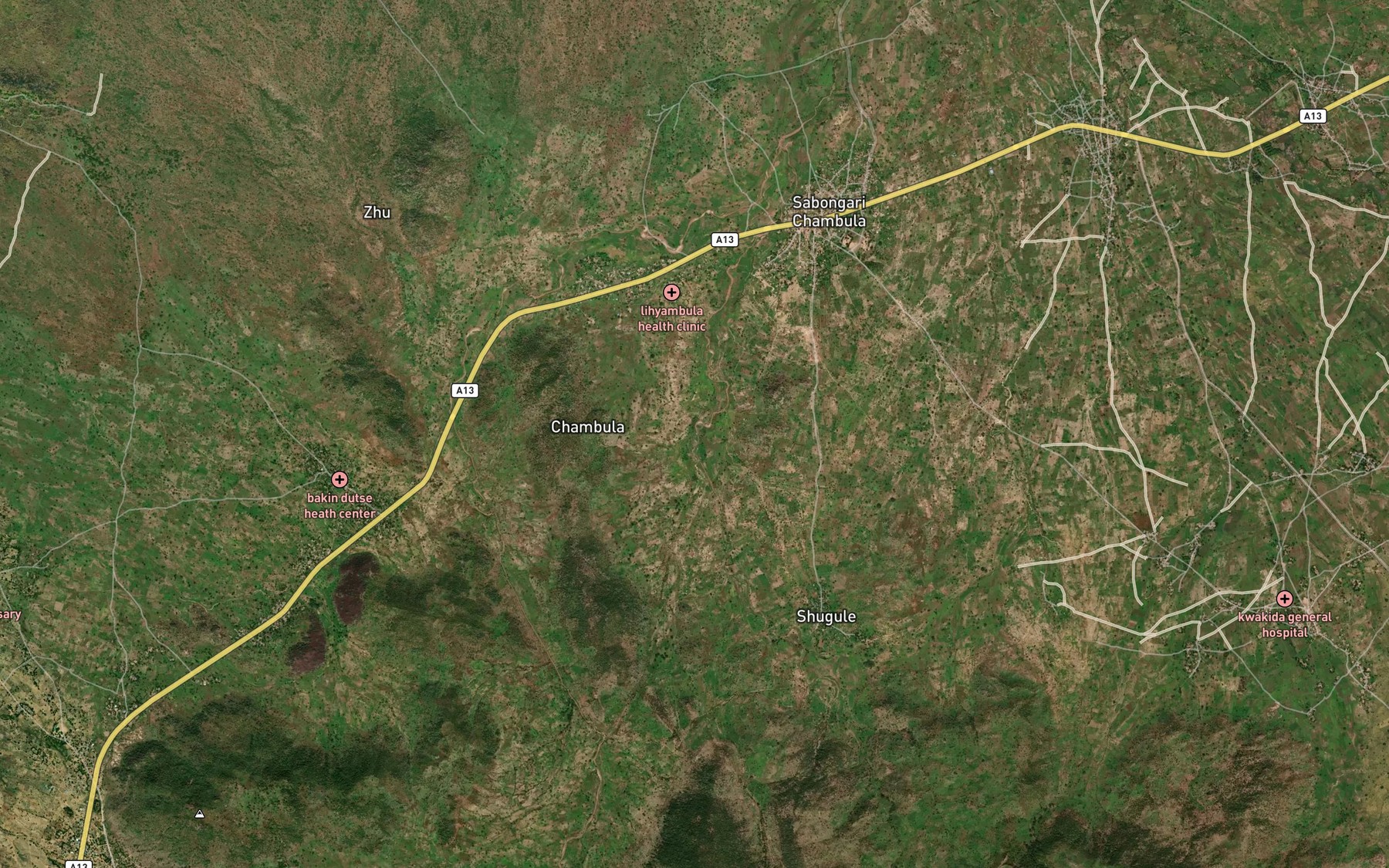 Satellite map of the Mayo Chambula