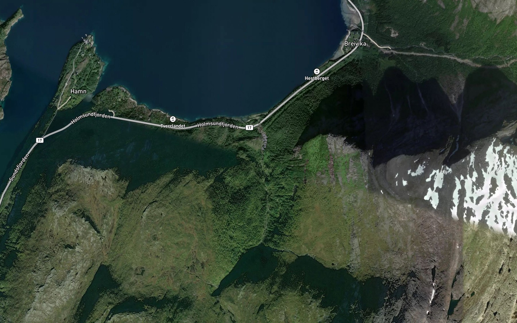 Satellite map of the Forsaga