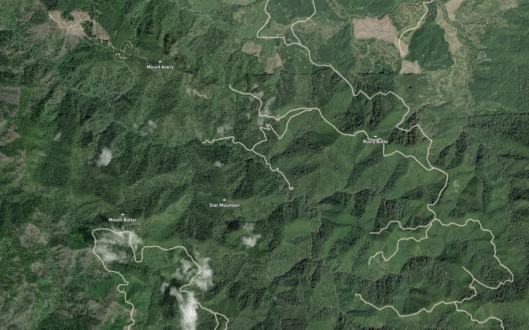 Satellite map of the Russian Mike Creek