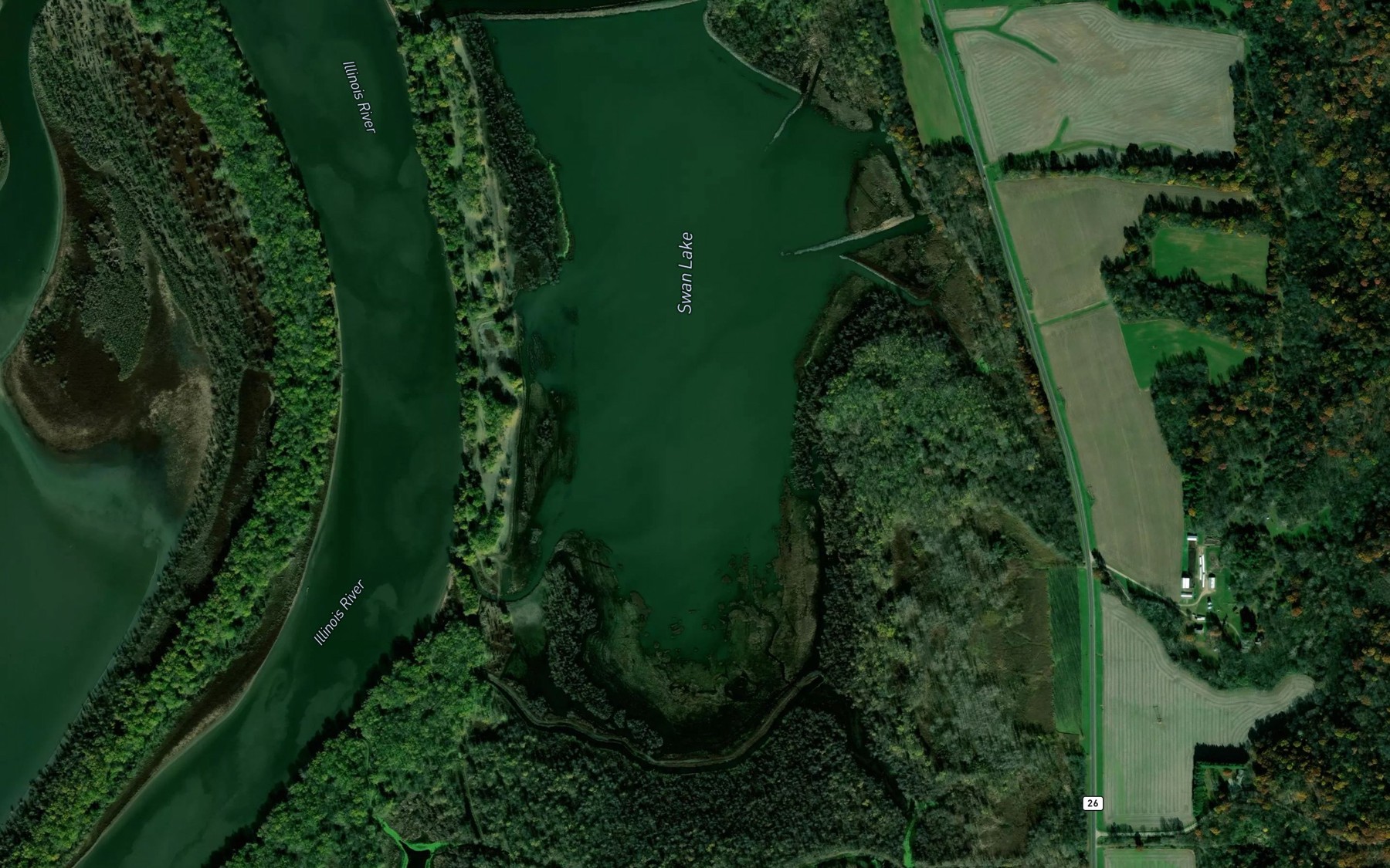 Satellite map of the Swan Lake