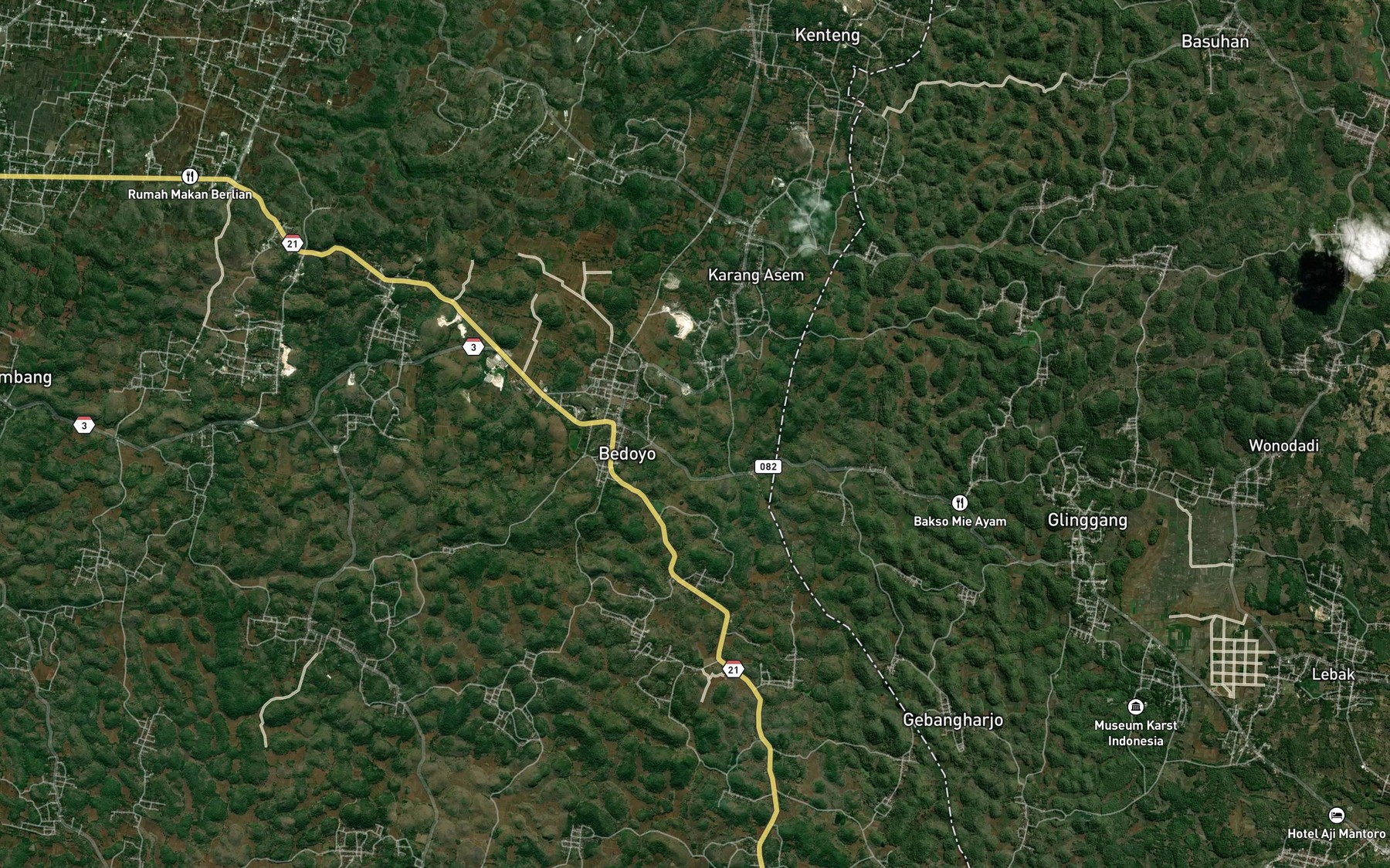 Satellite map of the Telaga Sunut