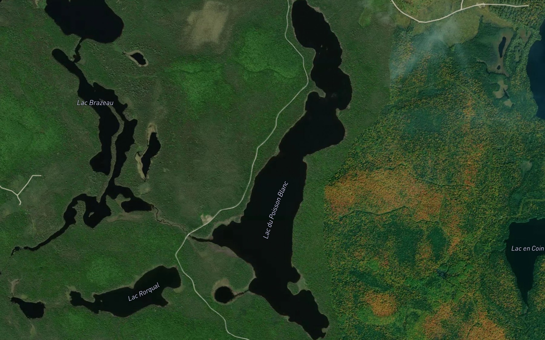 Satellite map of the Lac du Poisson Blanc