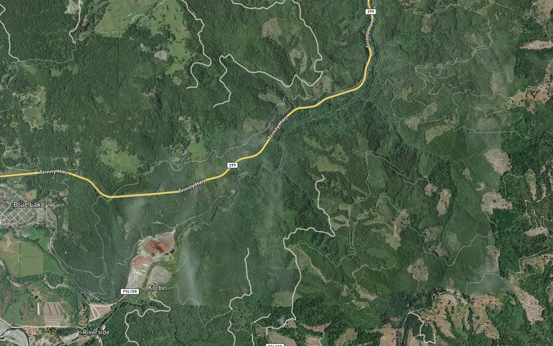 Satellite map of the Jiggs Creek