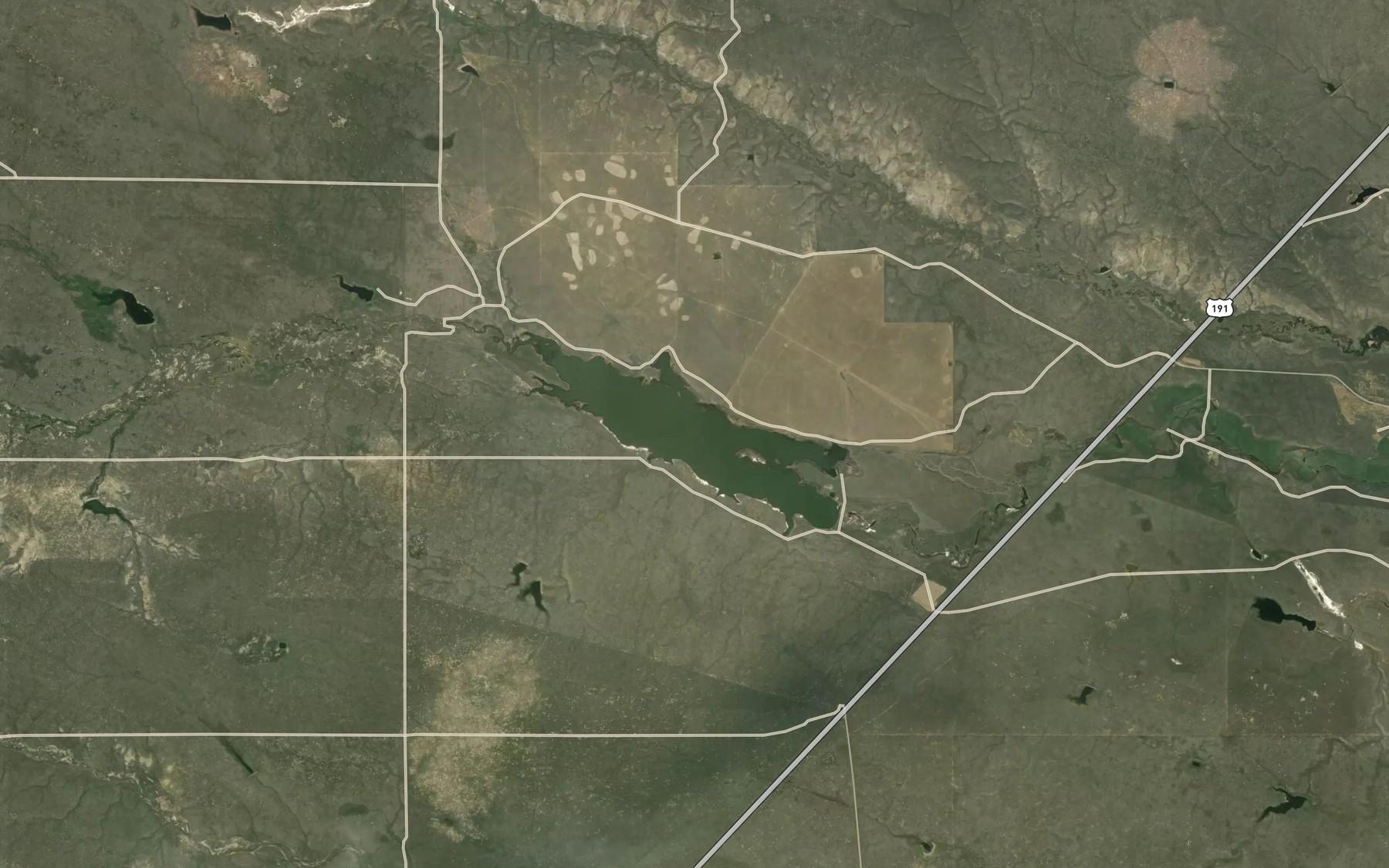 Satellite map of the West Alkali Reservoir