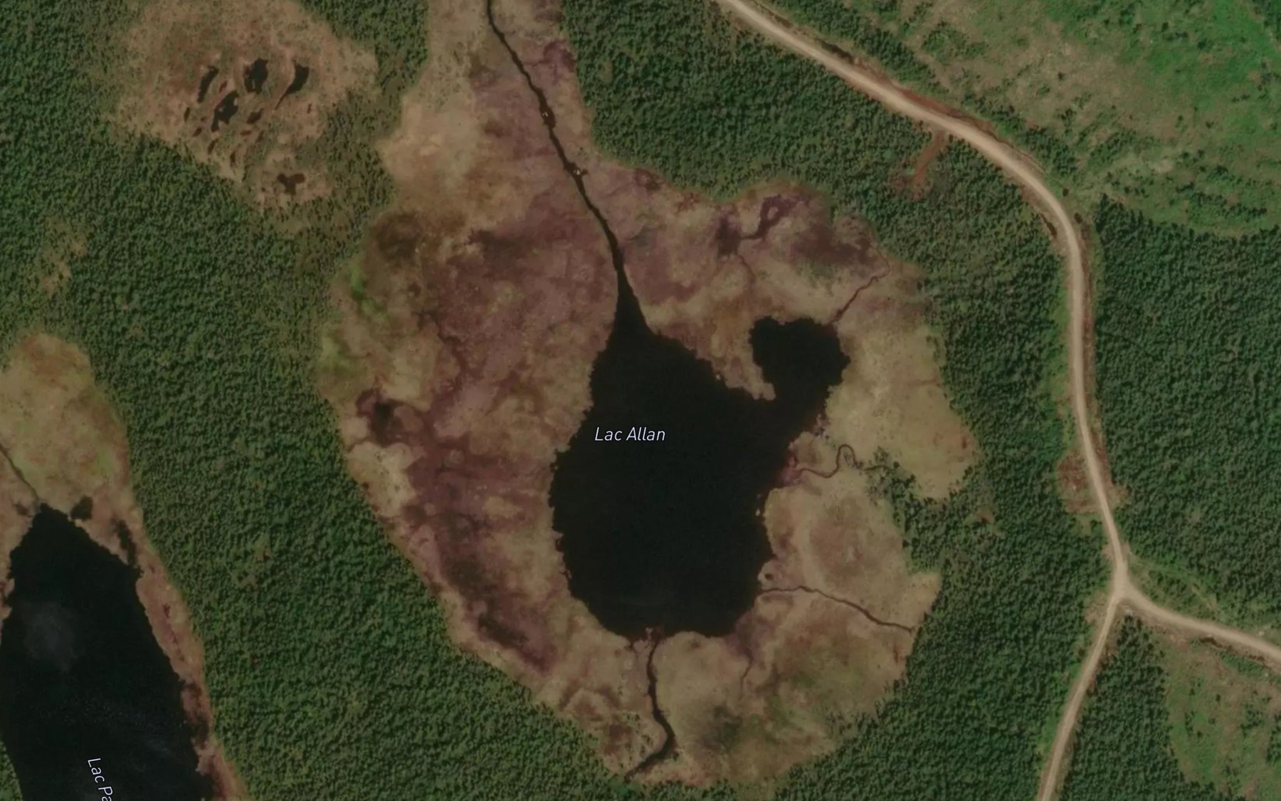 Satellite map of the Lac Allan