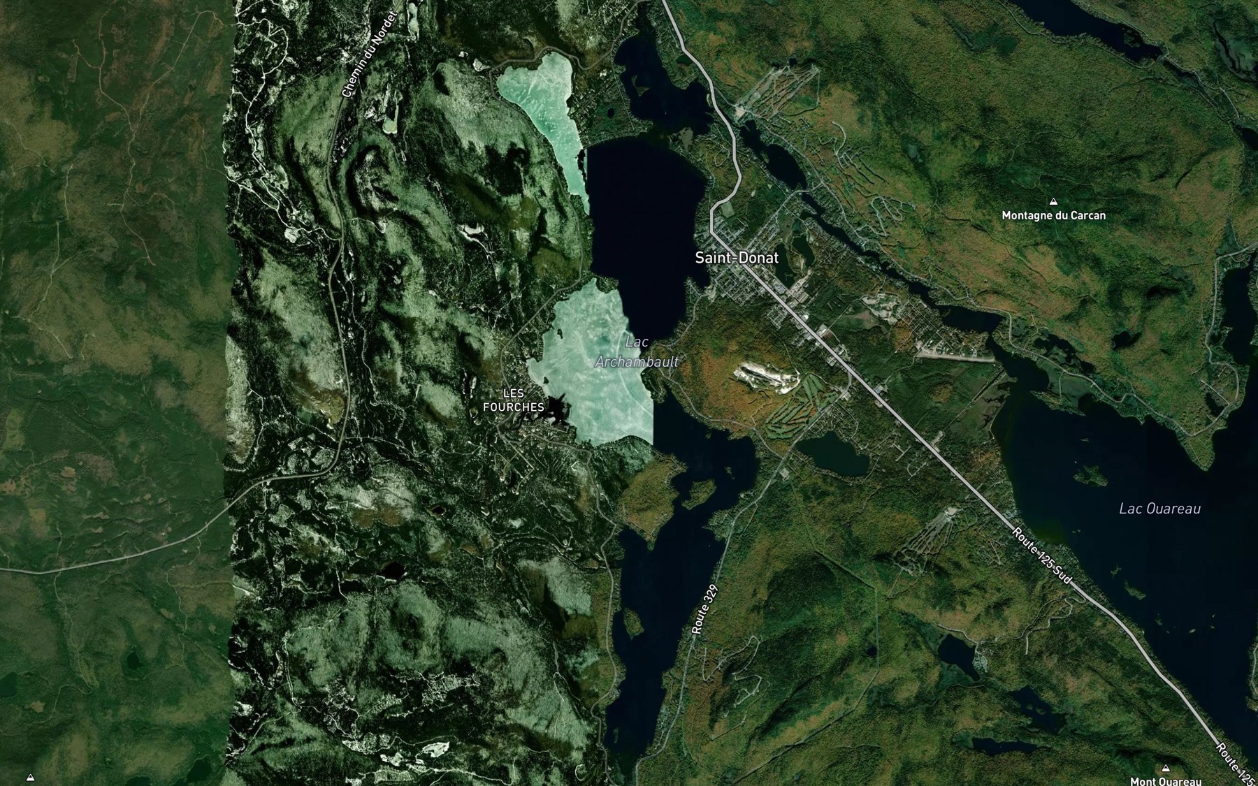 Satellite map of the Lac Archambault