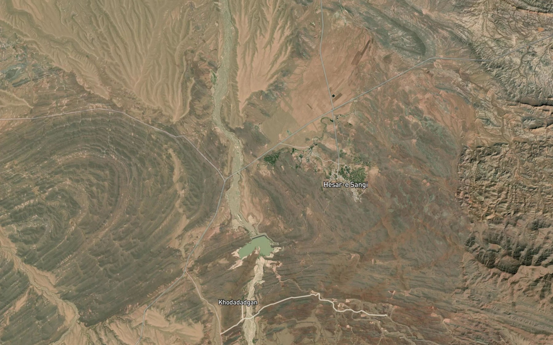 Satellite map of the Cheshmeh-ye Ahanj