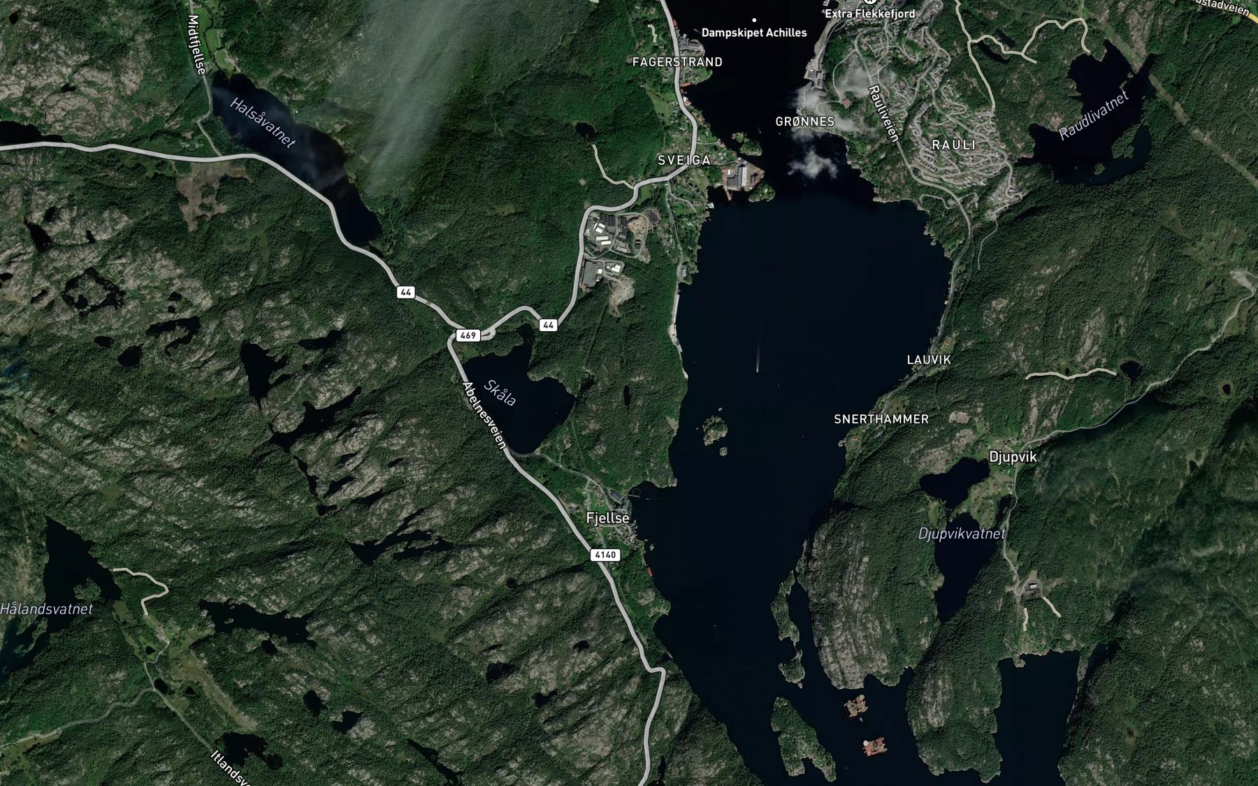 Satellite map of the Skardalsvann