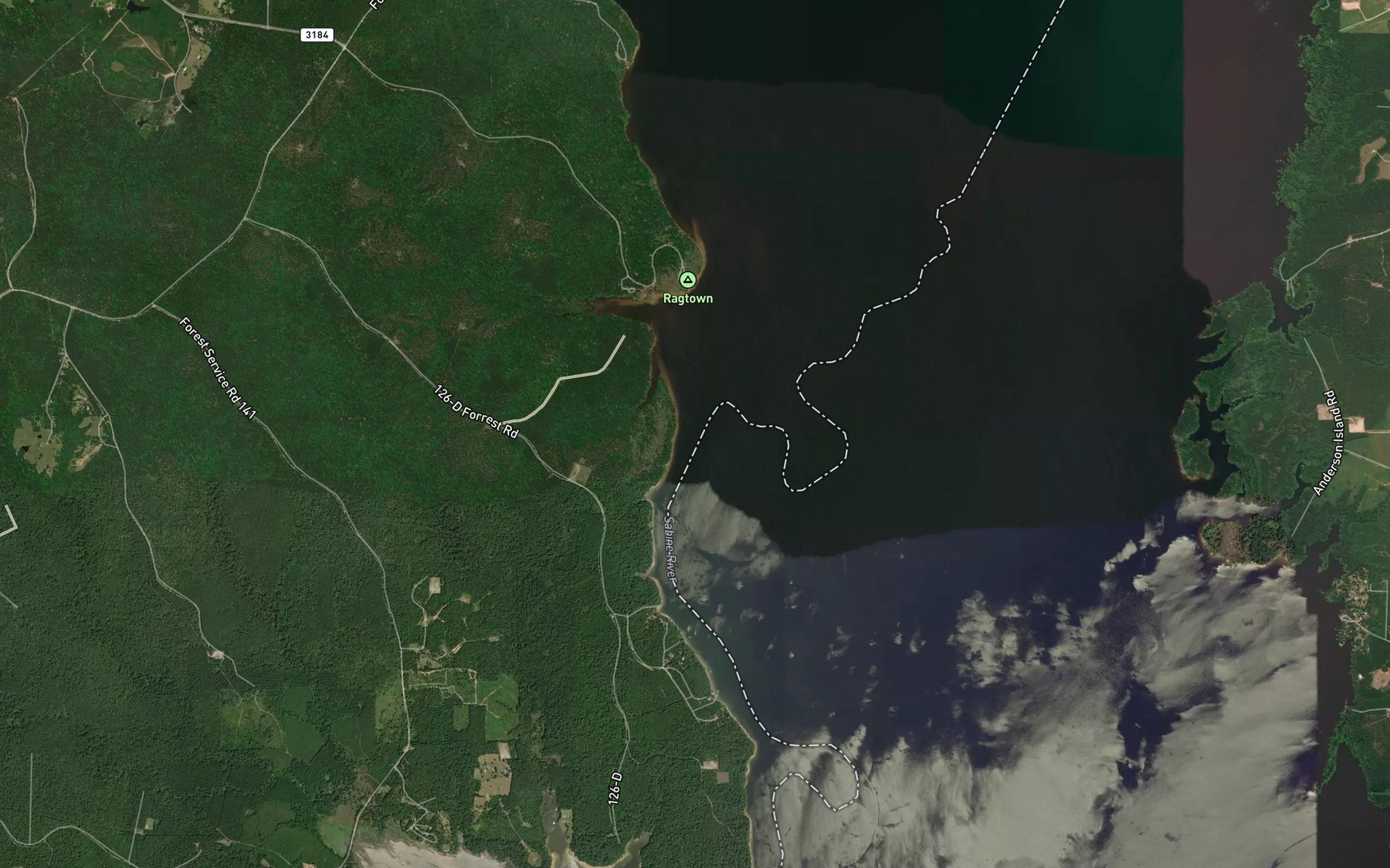 Satellite map of the Brushy Creek