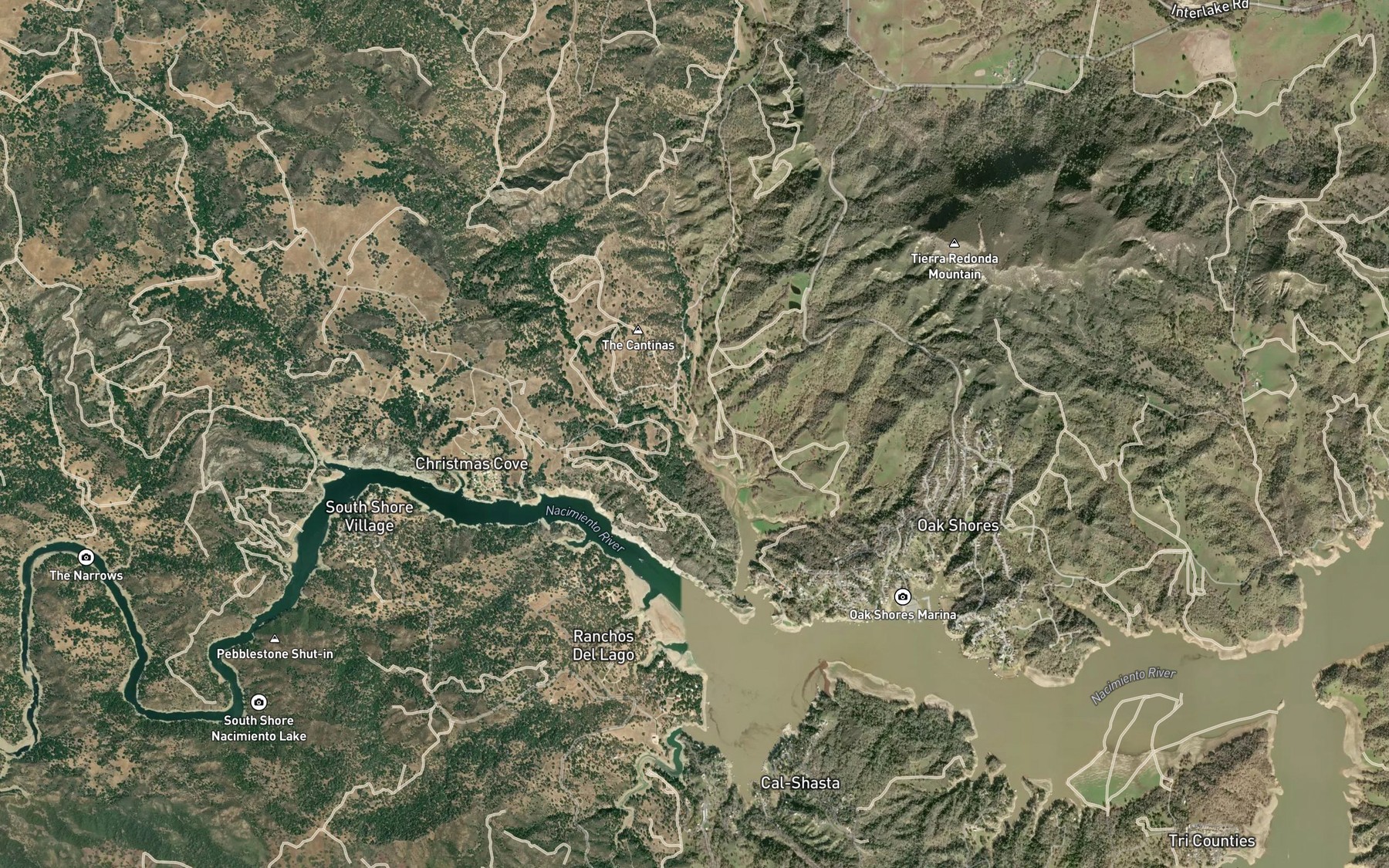 Satellite map of the Cantinas Creek