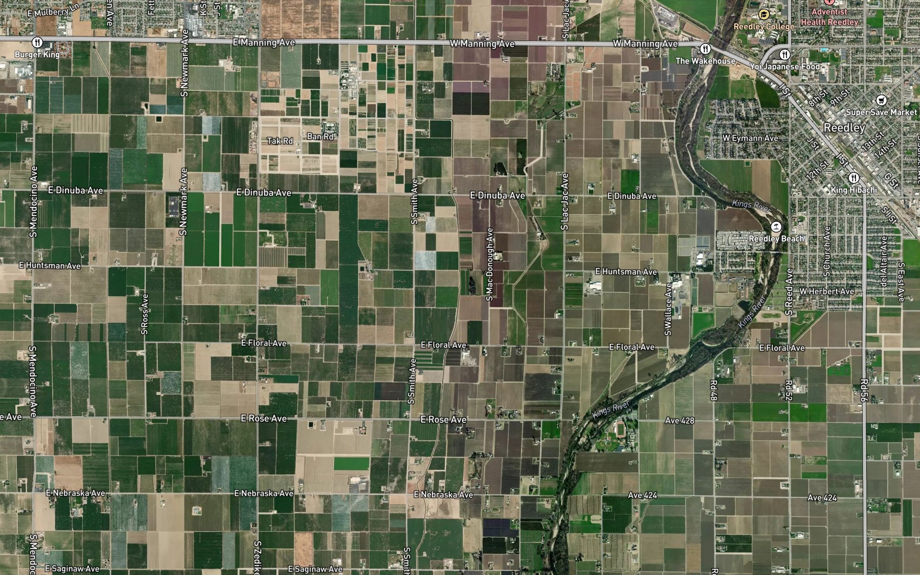 Satellite map of the Cole Slough Canal