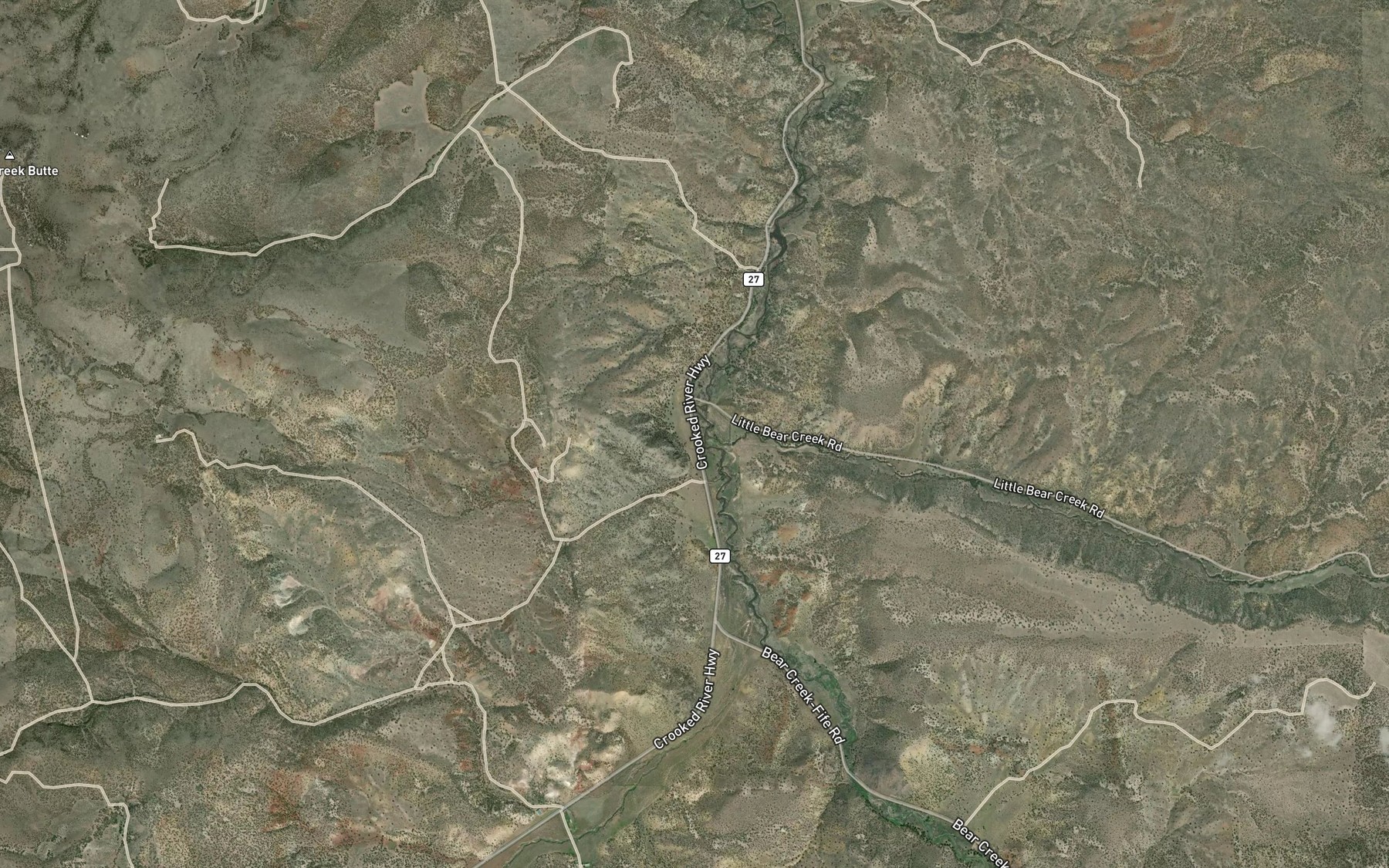 Satellite map of the Little Bear Creek