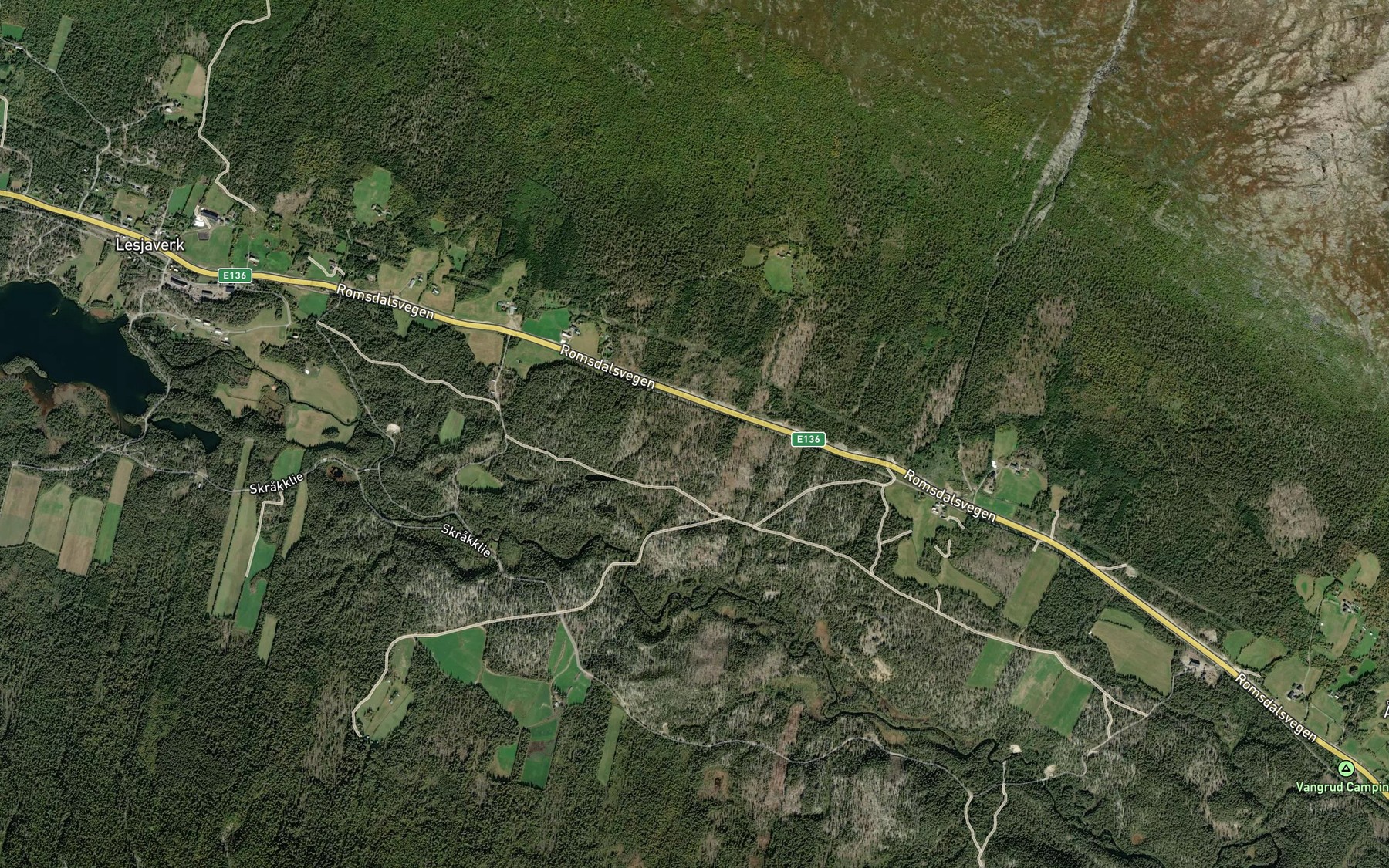 Satellite map of the Dragdalsbekken