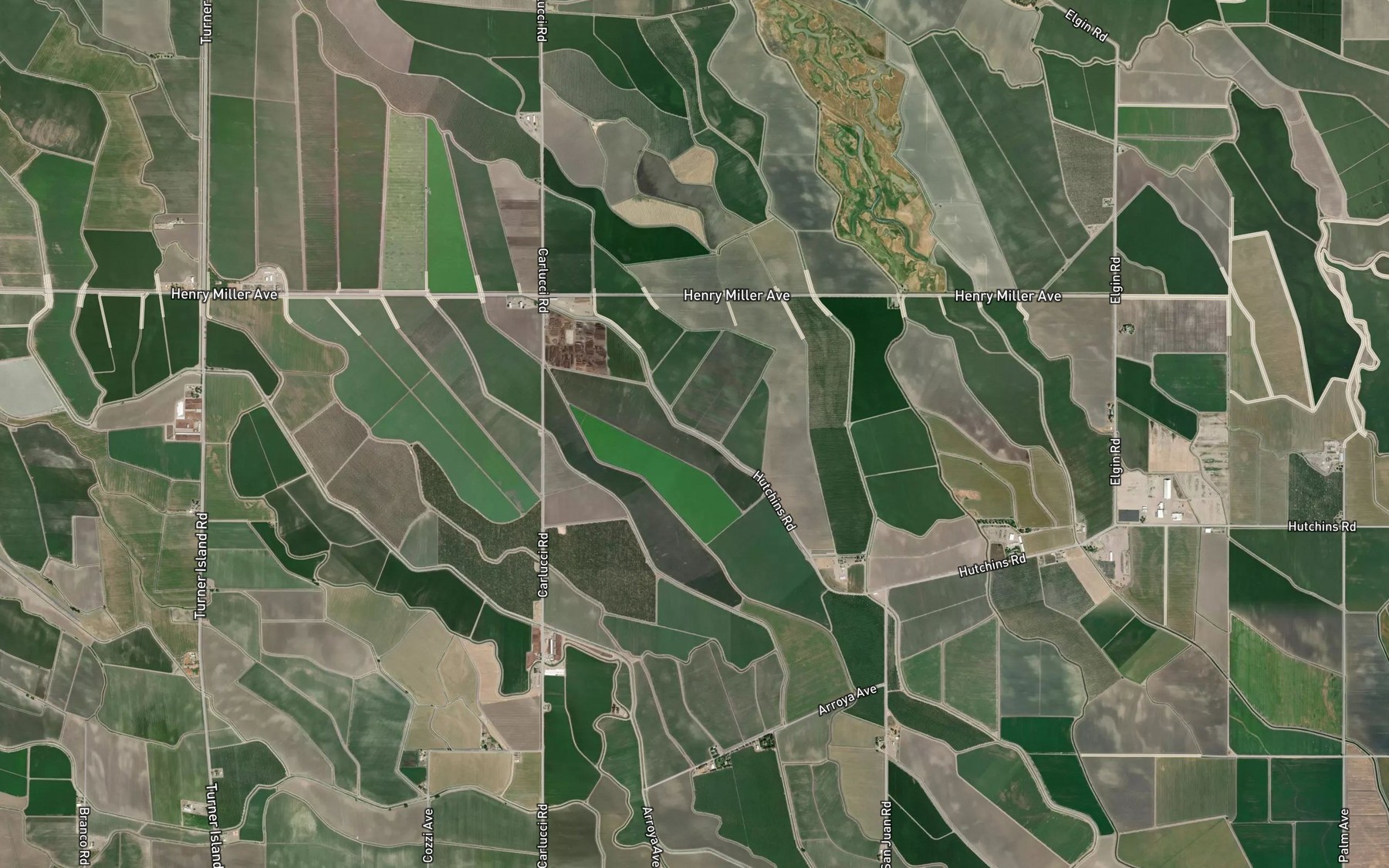 Satellite map of the San Juan Number One Levy Canal