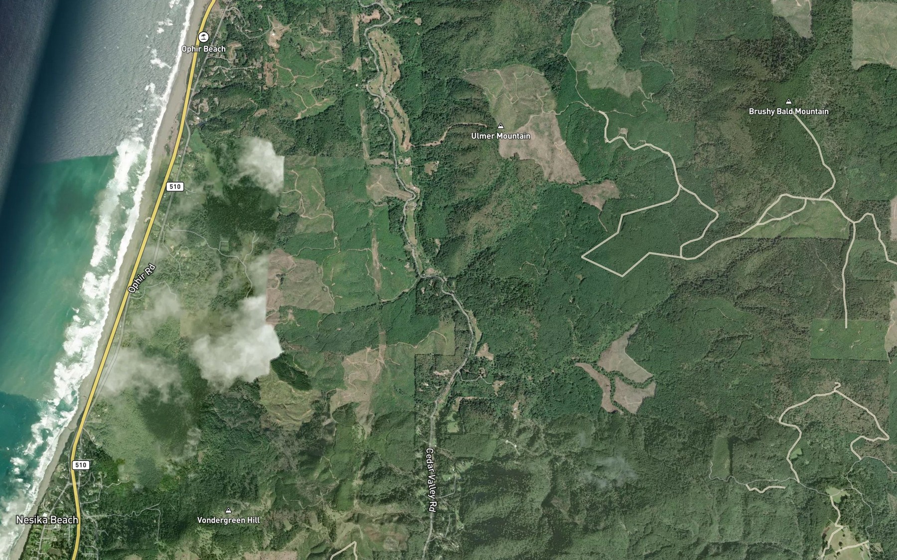 Satellite map of the Miller Creek