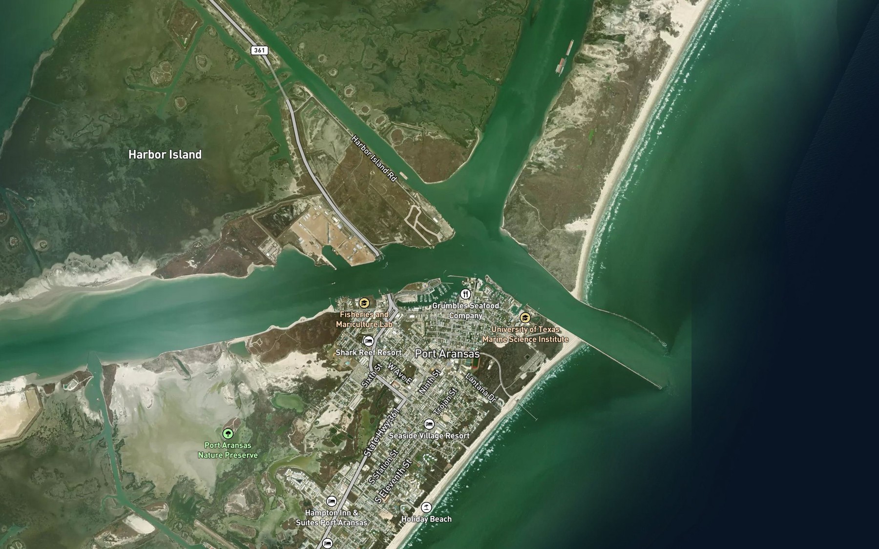 Satellite map of the Turtle Cove