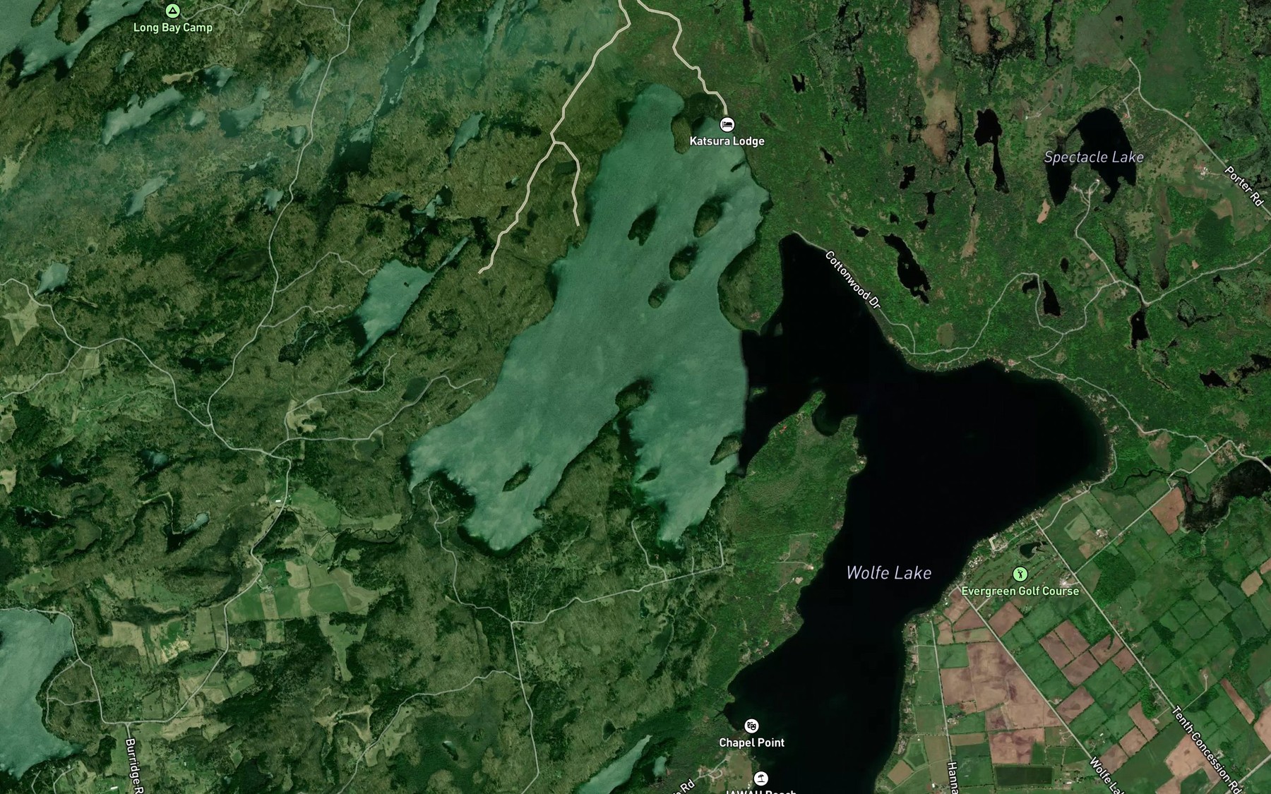 Satellite map of the Lee Bay