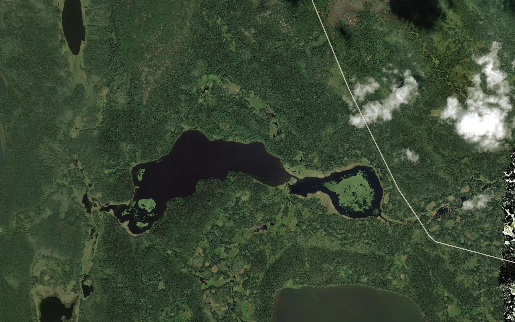 Satellite map of the Worm Lake