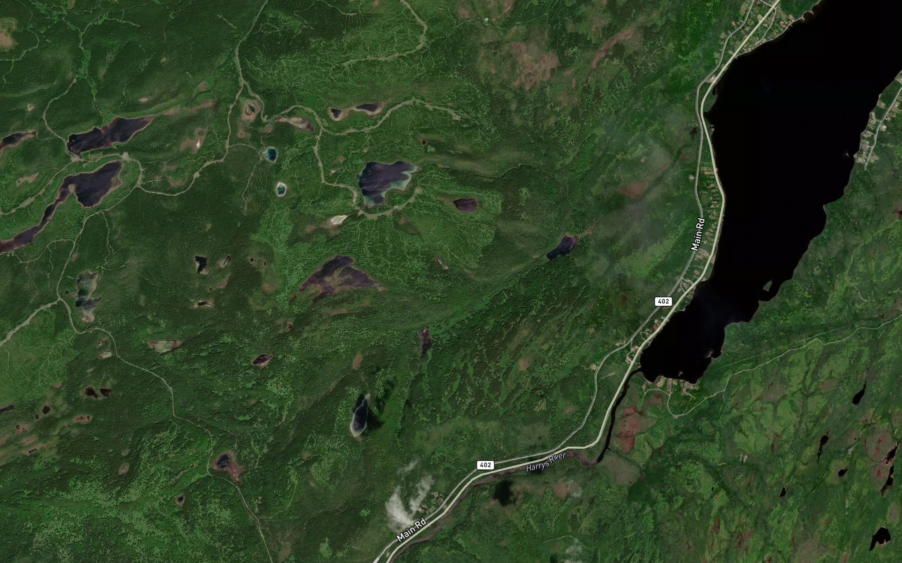 Satellite map of the Muskrat Pond