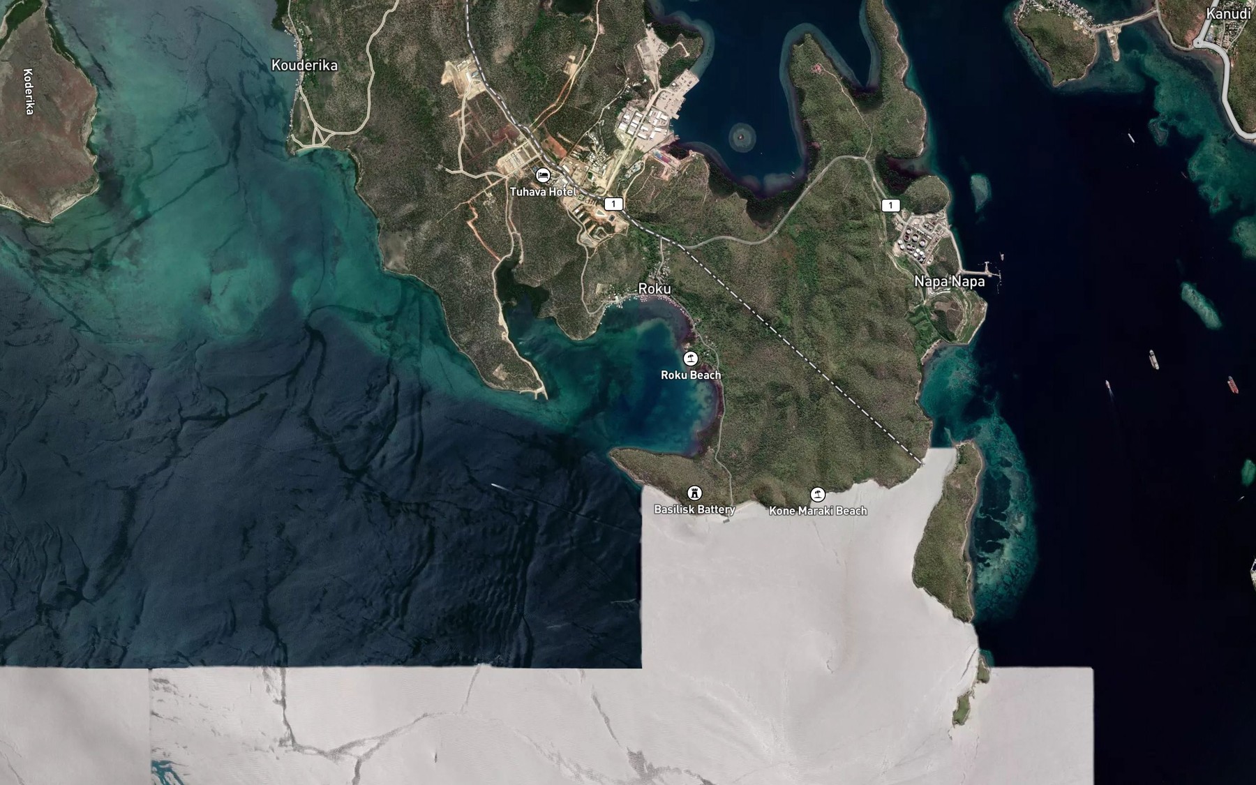 Satellite map of the Idlers Bay