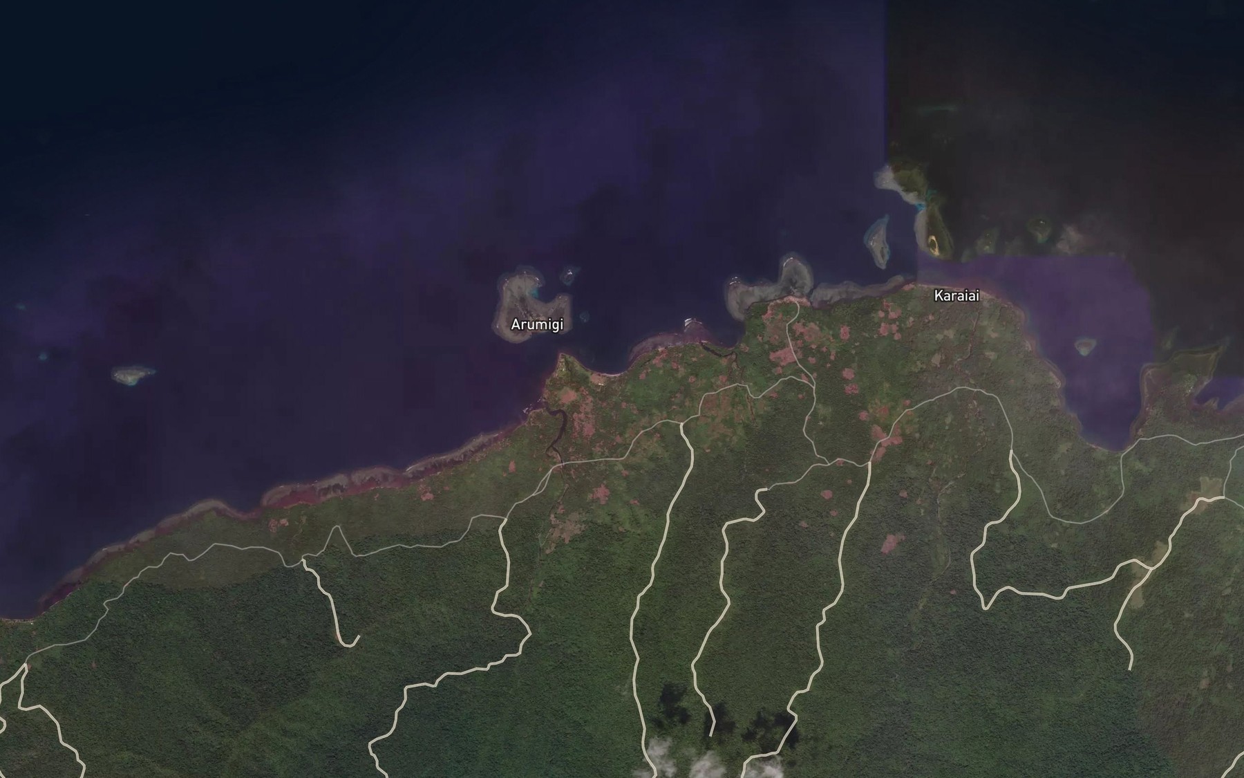 Satellite map of the Pirau River