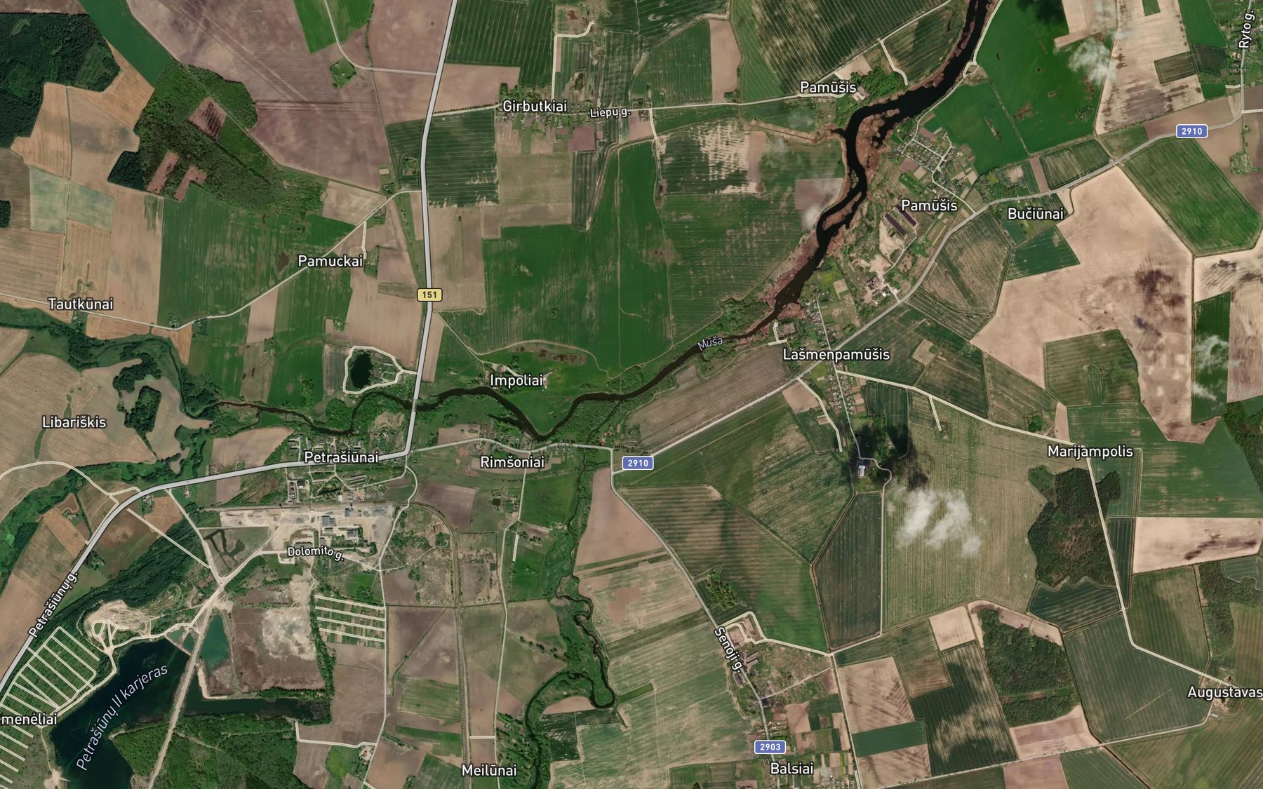 Satellite map of the Daugyvene