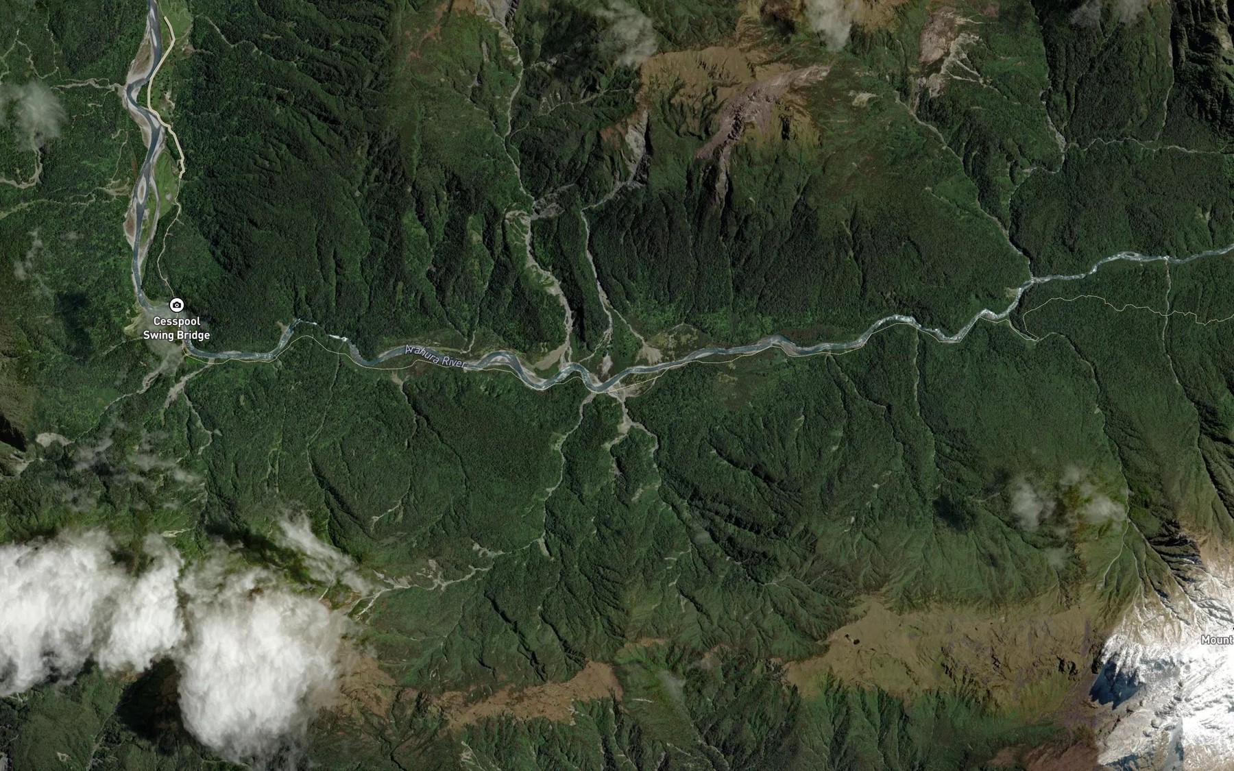 Satellite map of the Jack Creek