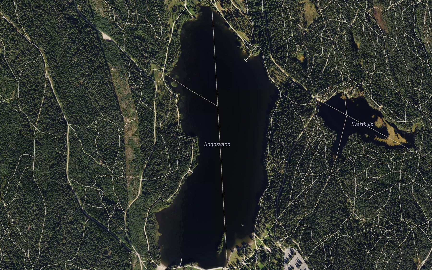 Satellite map of the Sognsvann