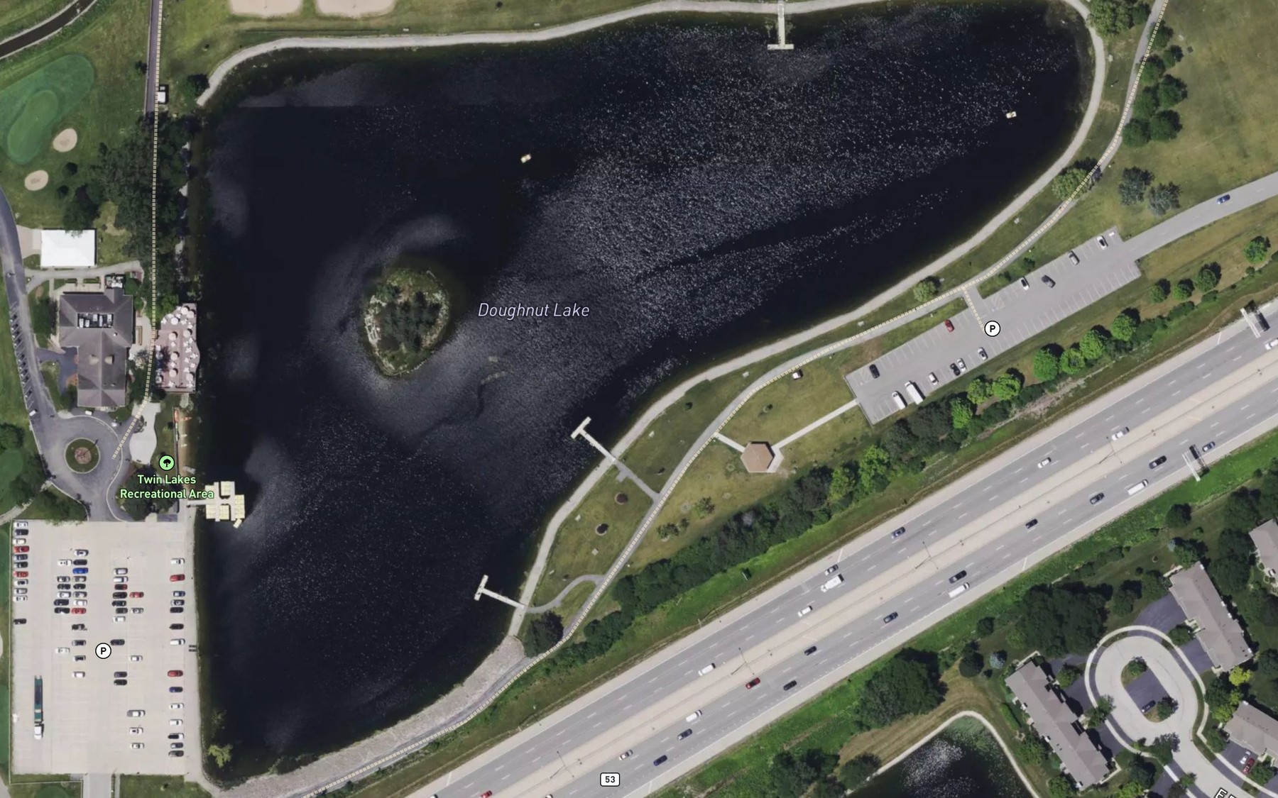 Satellite map of the Doughnut Lake