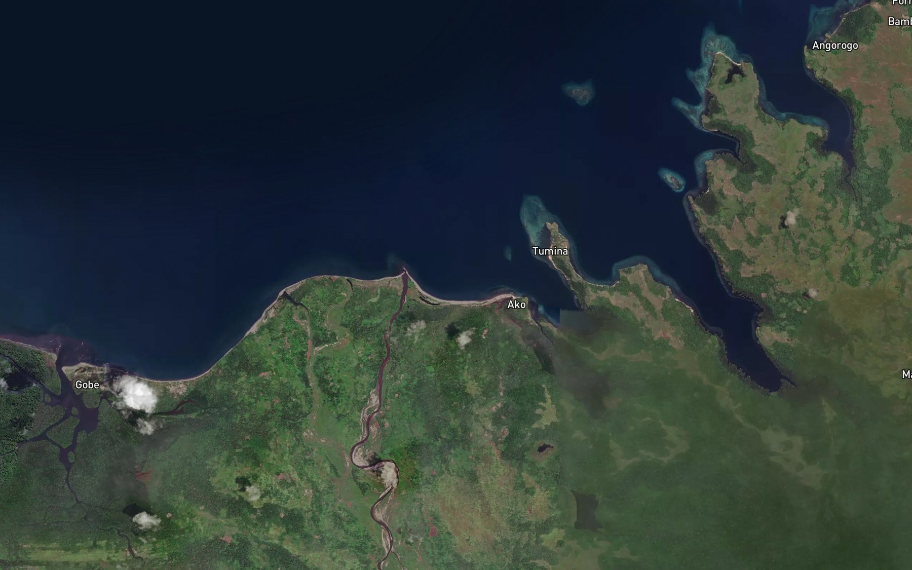 Satellite map of the Oumo Bay