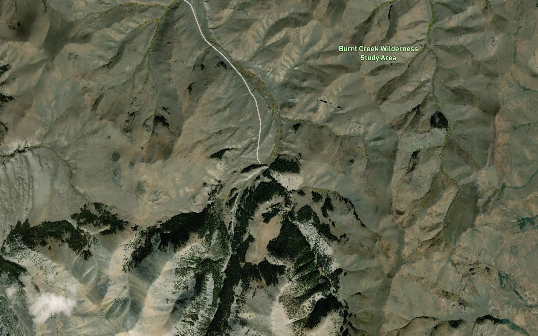 Satellite map of the West Fork Burnt Creek