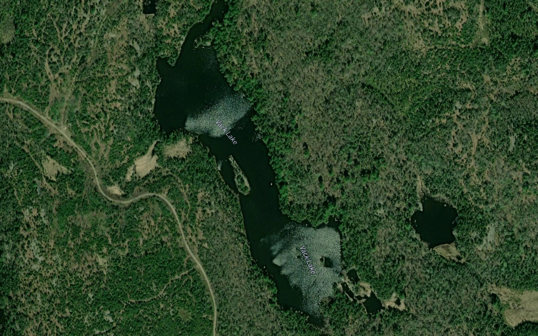 Satellite map of the Vack Lake