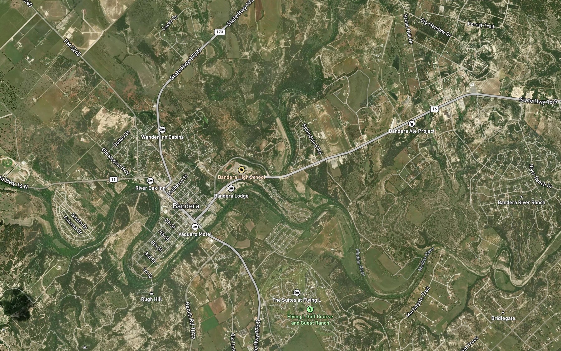 Satellite map of the Doe Creek