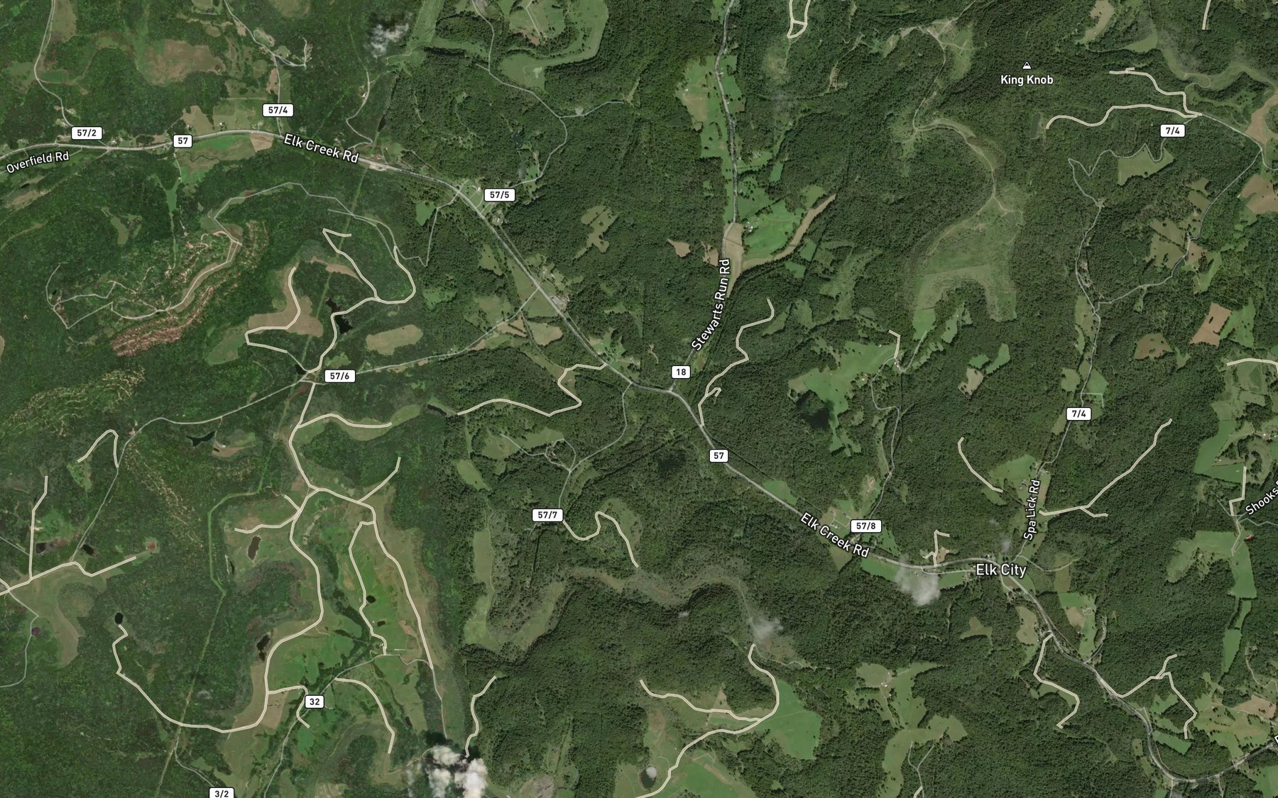 Satellite map of the Beech Lick
