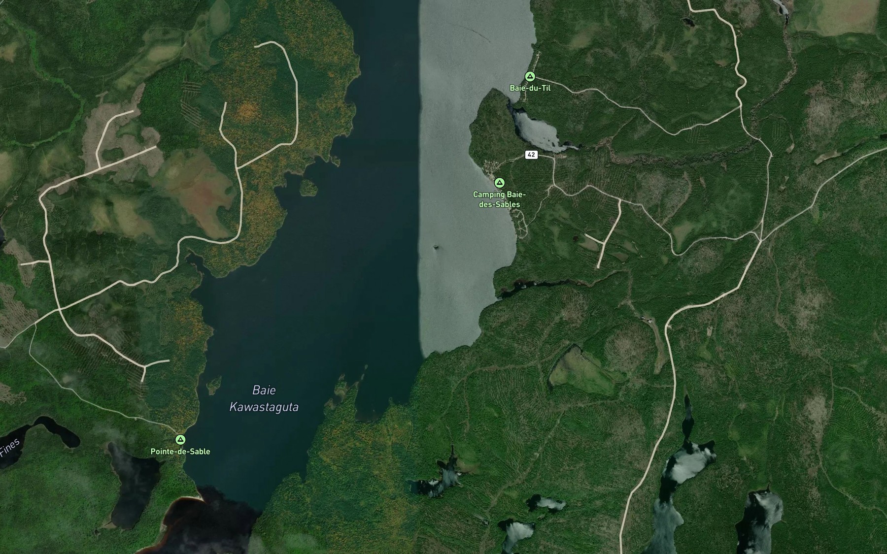 Satellite map of the Baie Kawasabigadewinikak
