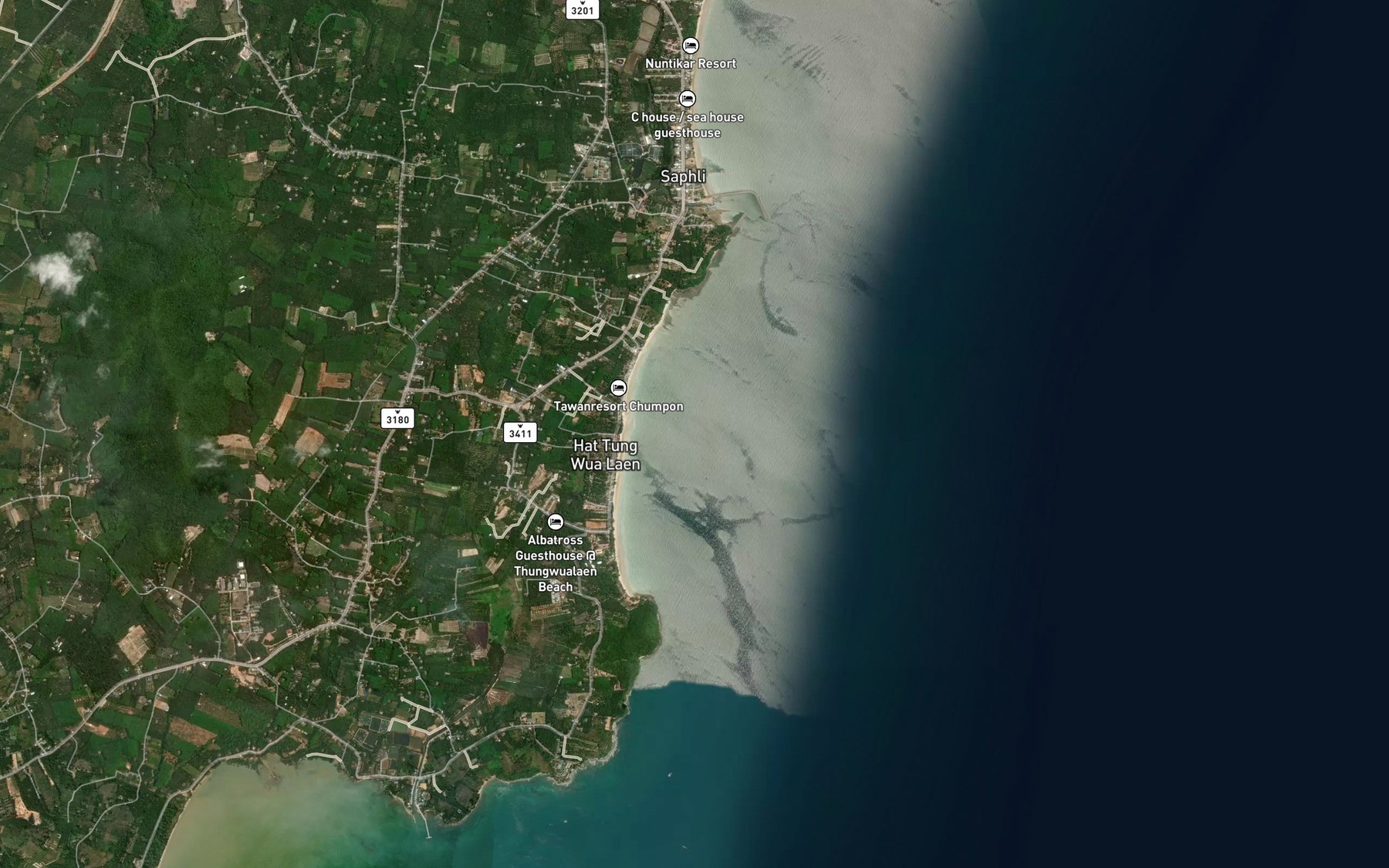 Satellite map of the Ao Thung Wua Laen