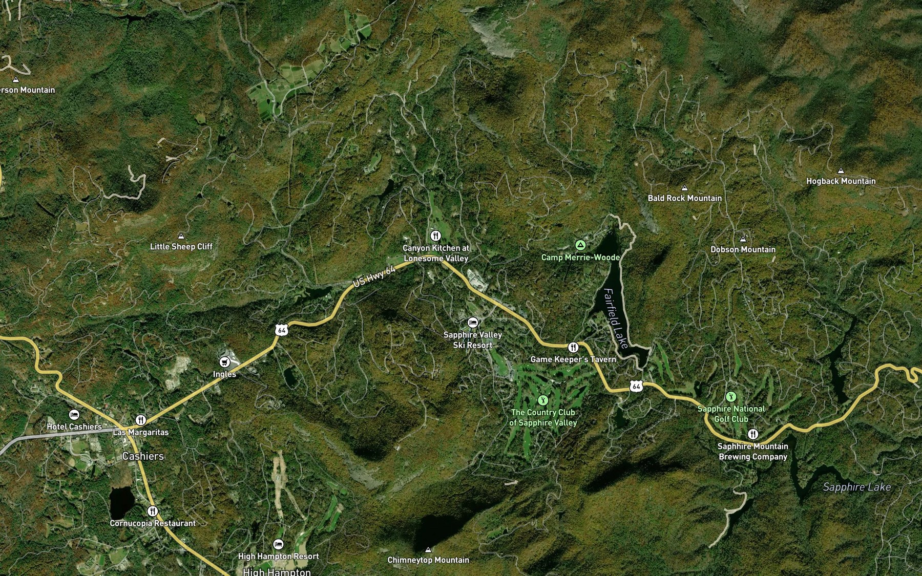 Satellite map of the Logan Creek
