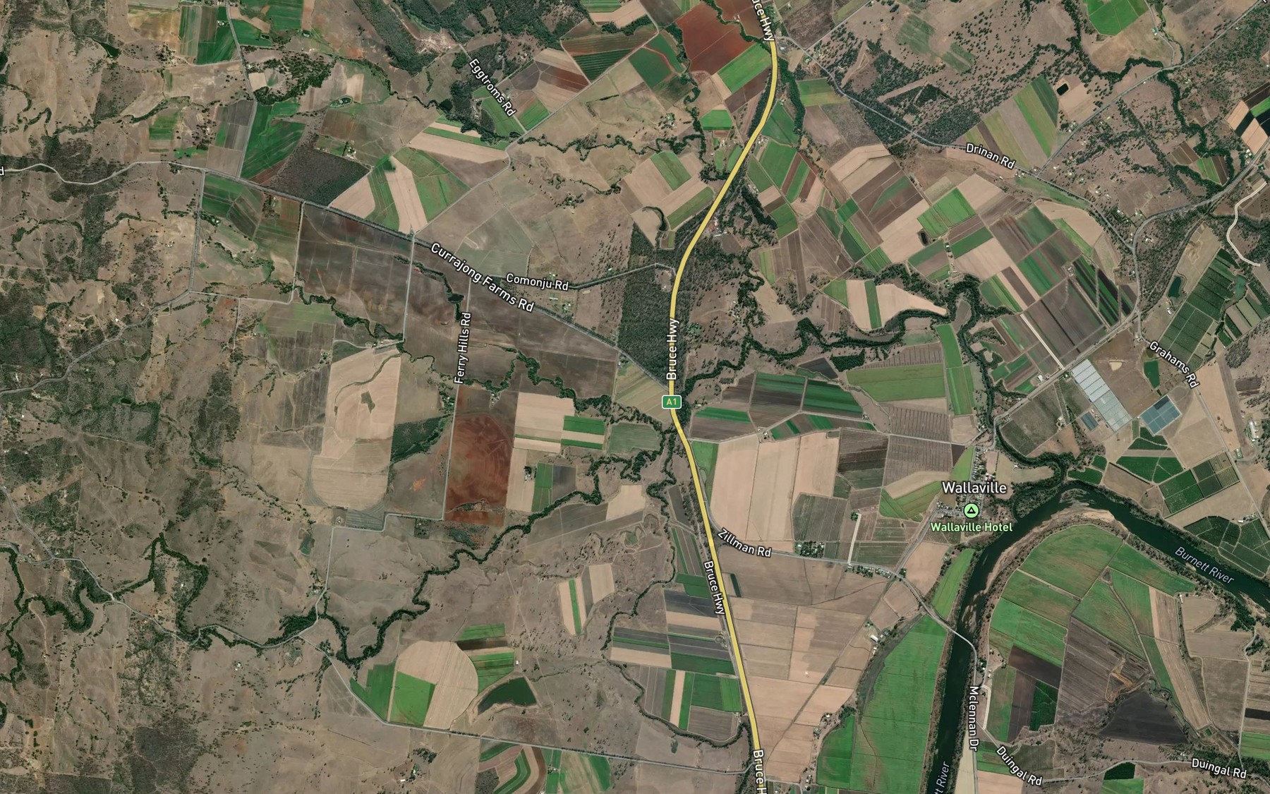 Satellite map of the Currajong Creek