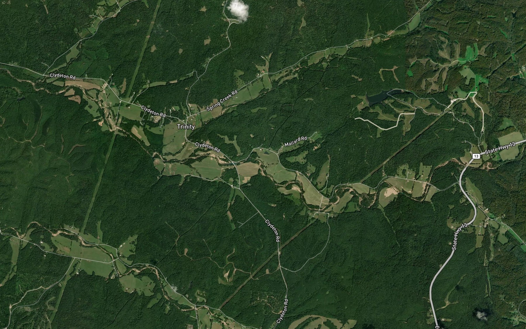 Satellite map of the Wolf Creek
