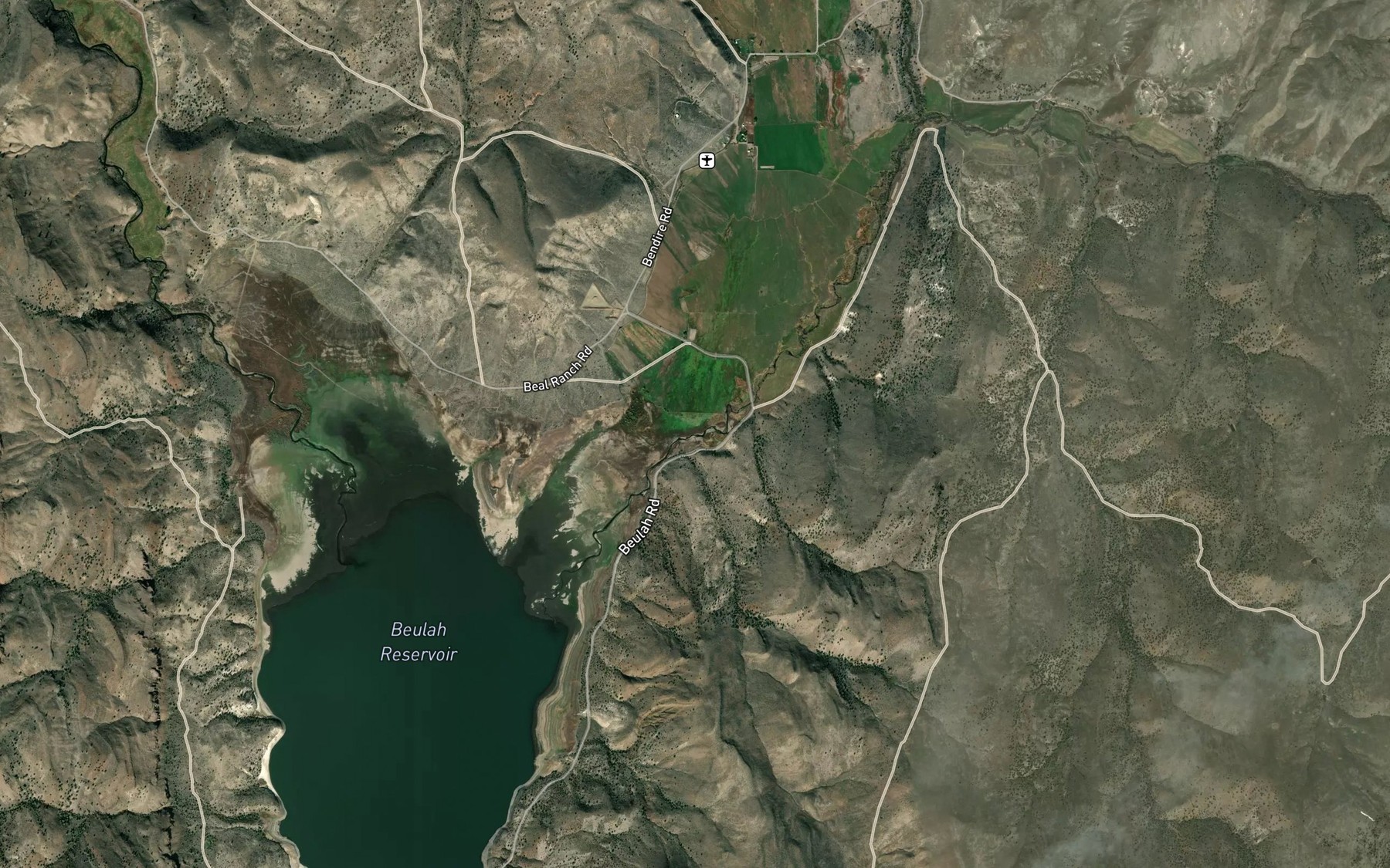 Satellite map of the Warm Springs Creek