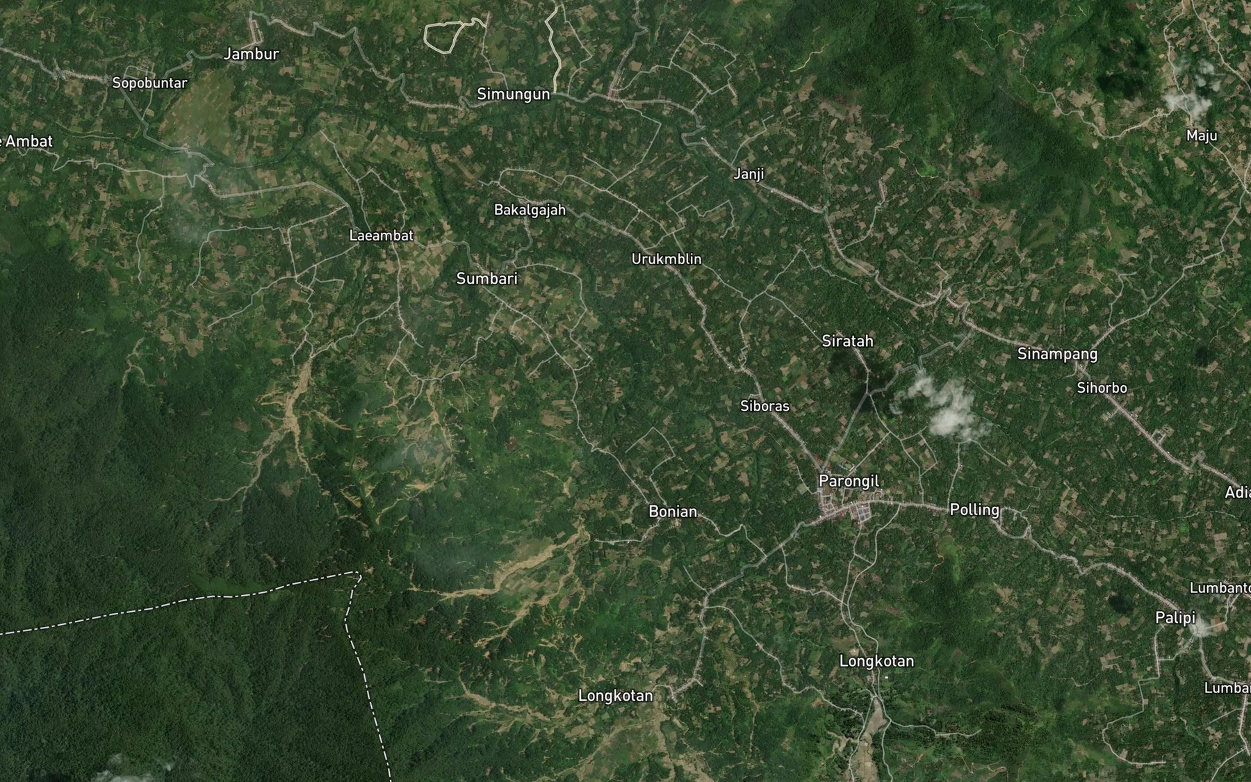 Satellite map of the Lae Bongkaras