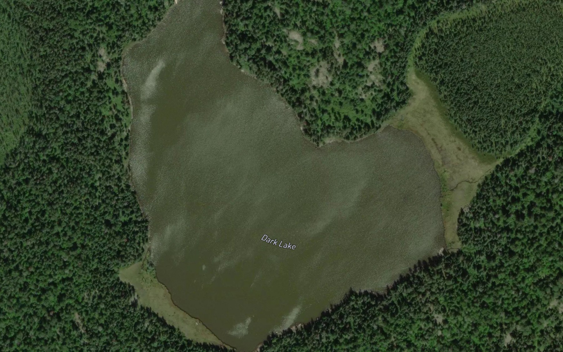 Satellite map of the Dark Lake