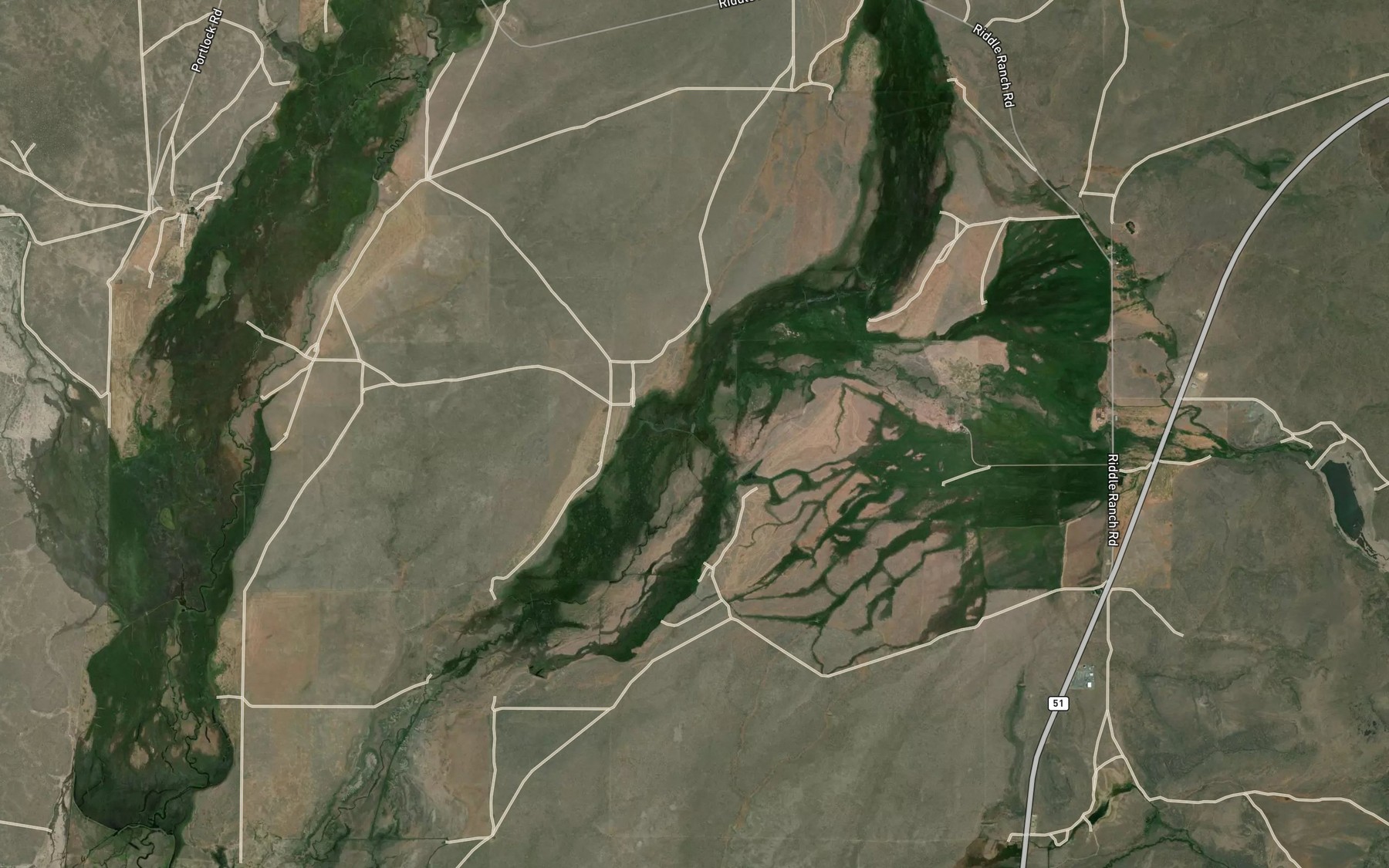 Satellite map of the Squaw Creek