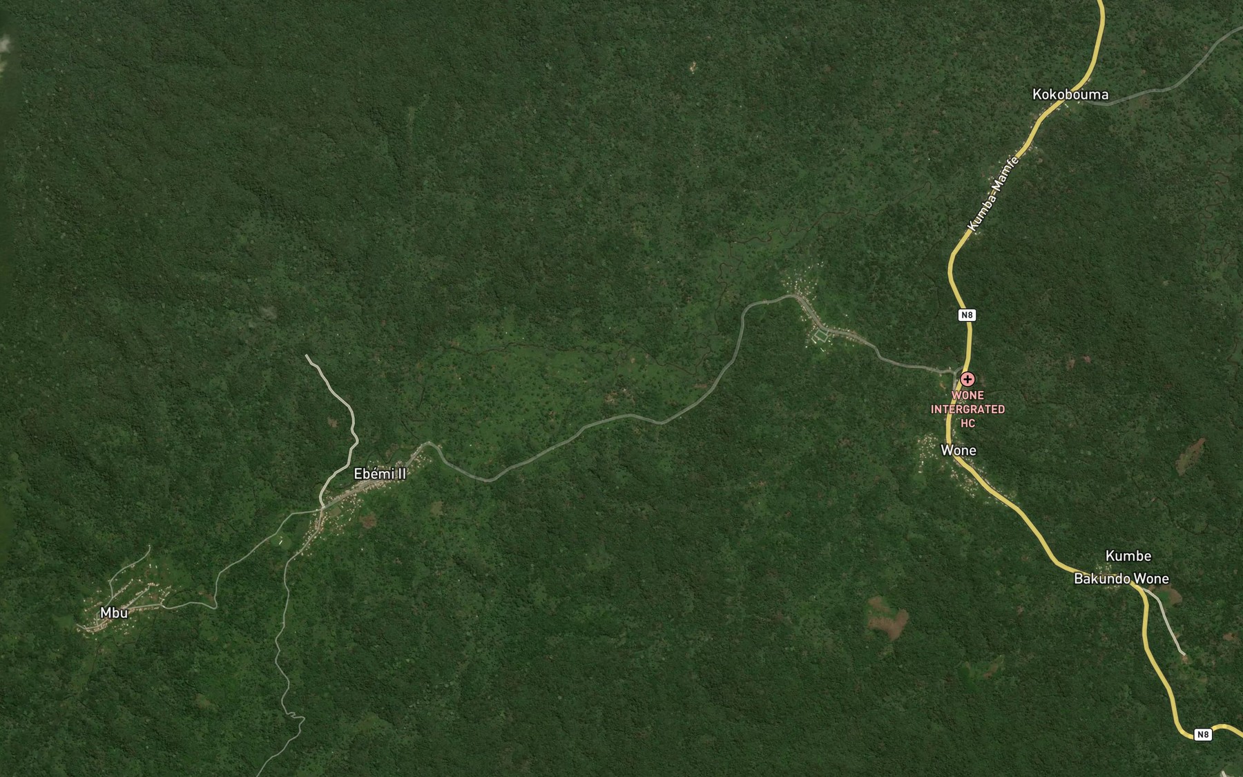 Satellite map of the Nyarue
