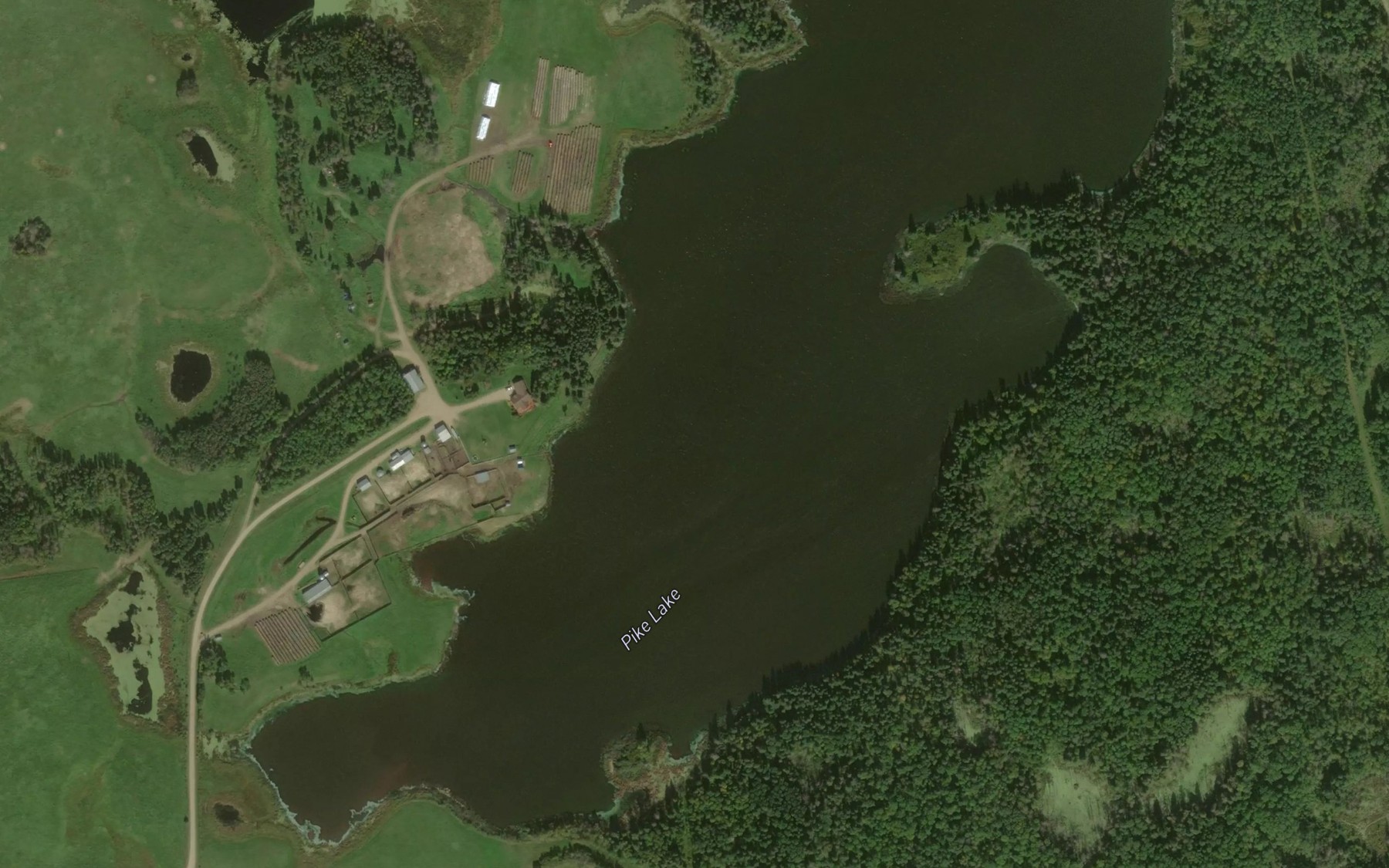 Satellite map of the Pike Lake