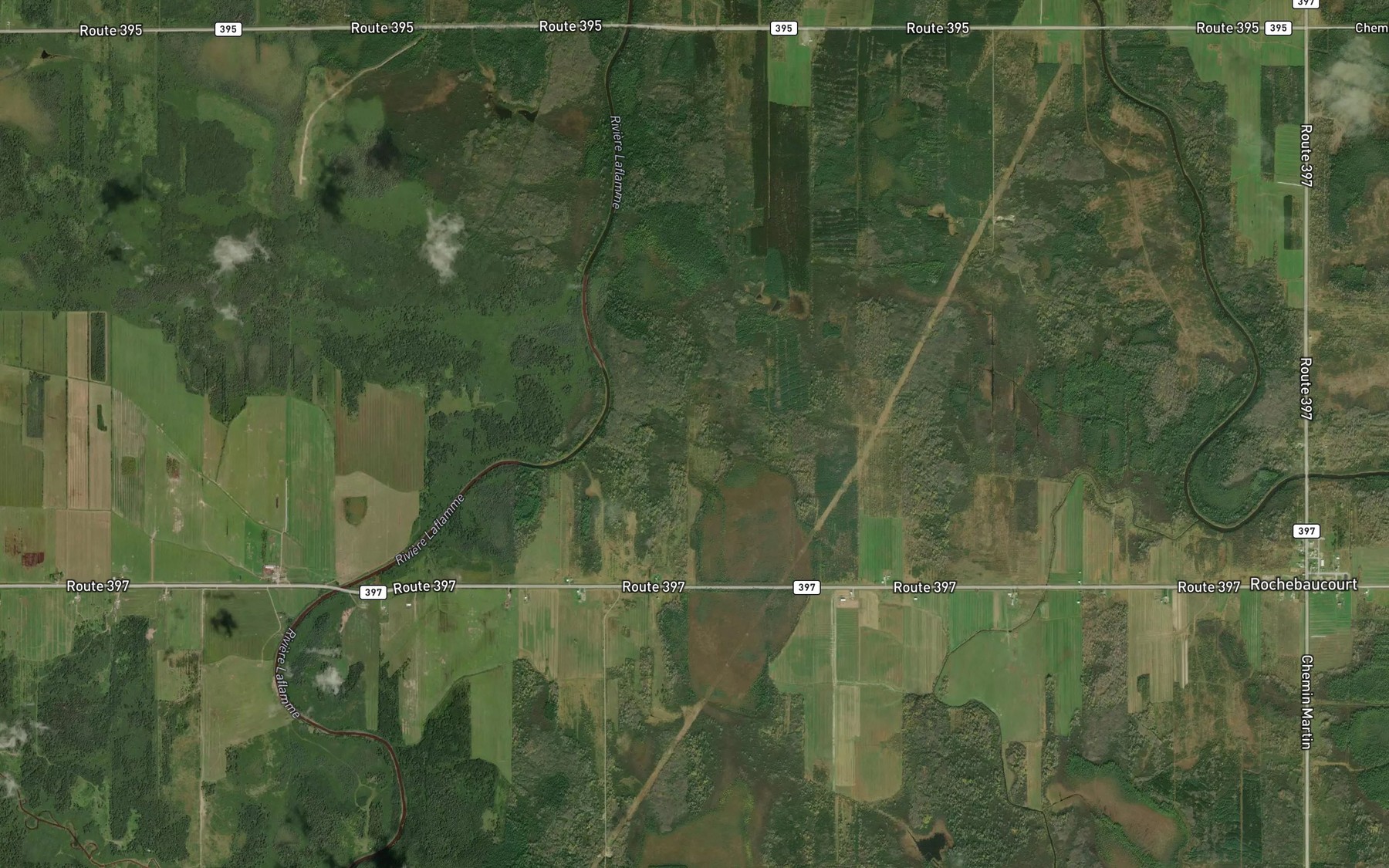 Satellite map of the Ruisseau Croteau