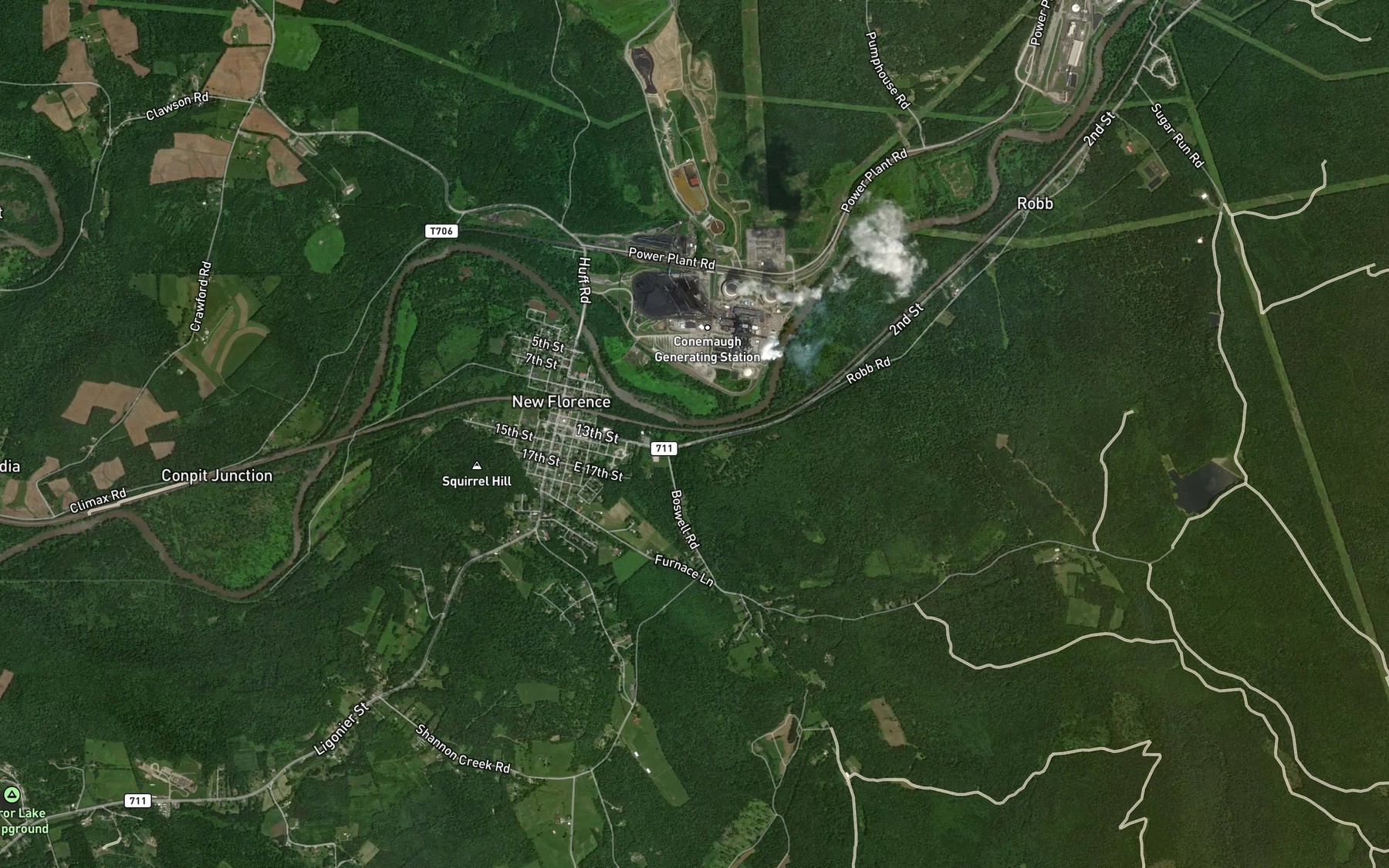 Satellite map of the Baldwin Creek
