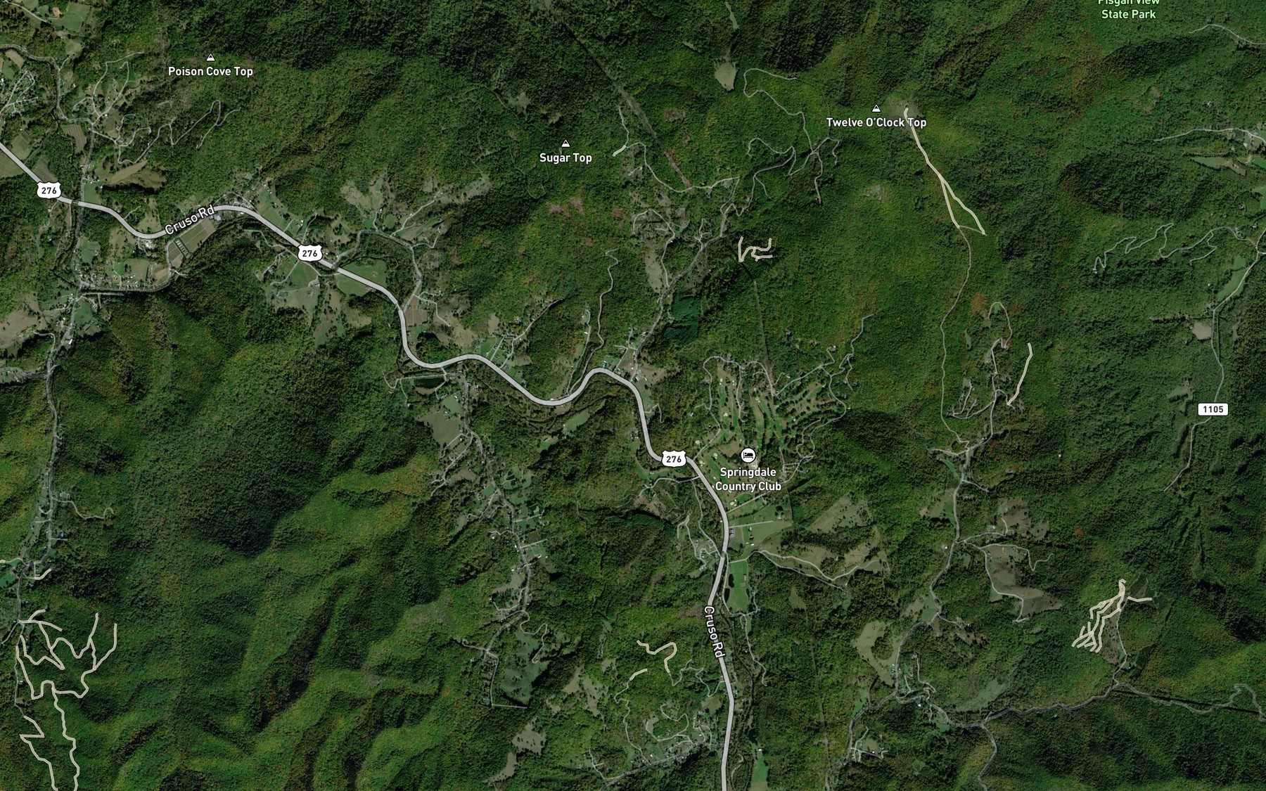 Satellite map of the Harley Branch